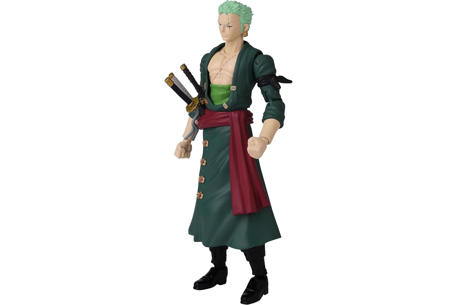 BANDAI – Anime Heroes – One Piece Figur – Lorenor Zorro 17 cm Three Sword Style – Offizielle Lizenz One Piece – Bewegliche Manga Figur Zorro 3 Schwerter – Spielzeug für Kinder ab 4 Jahren – 37052