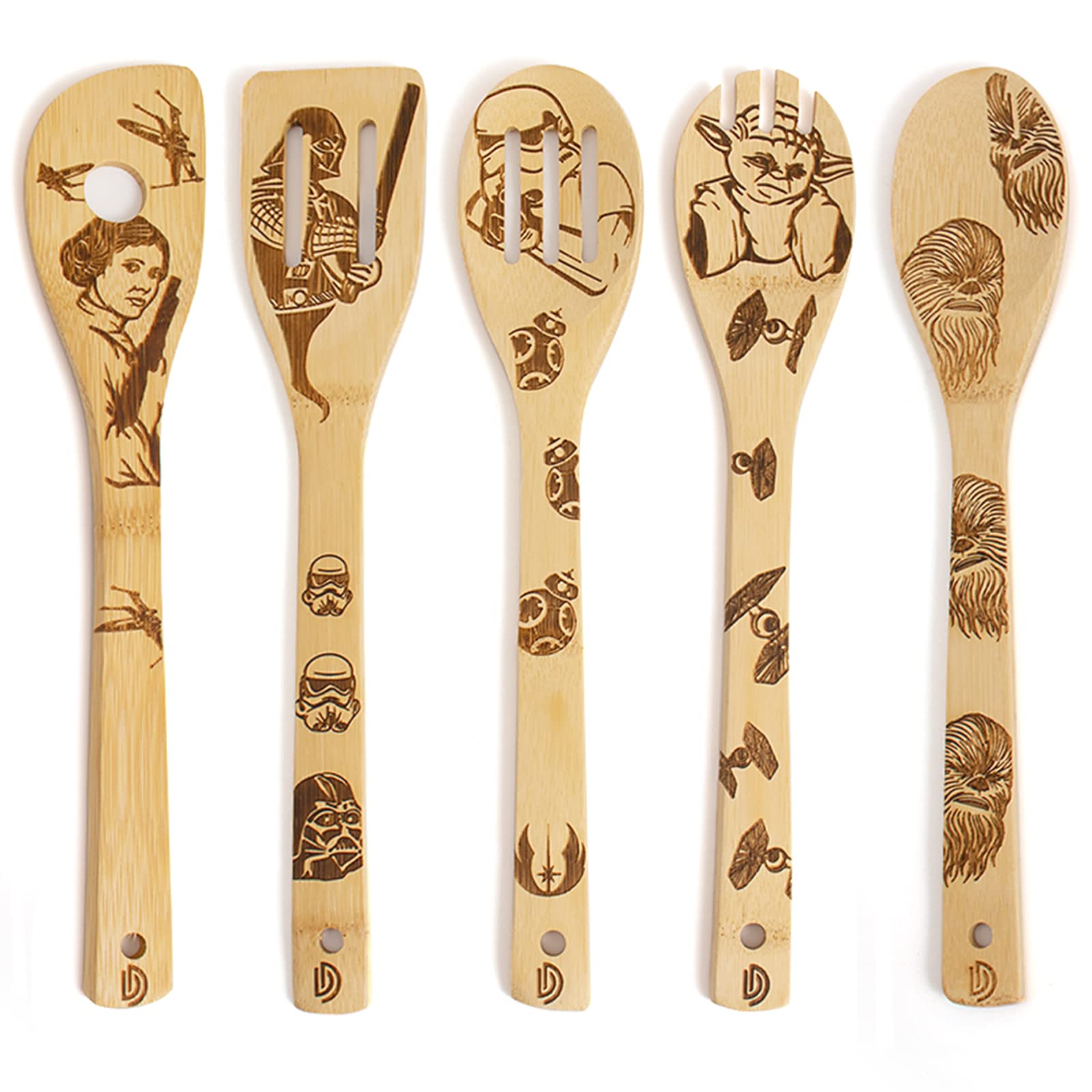 Engraved Wooden Spoon Set of 5 – Funny Harry Gifts Cooking Spoons, Kitchen Utensils for Cooking, Housewarming Gift, Harry Christmas Gifts for Women or Men (Kitchen/Decor)