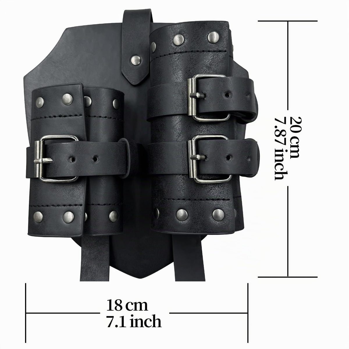 HiiFeuer Mittelalter Kunstleder Doppeltes Rückenschwert Frosch, Vintage Mercenary Verstellbares Schwertholster, Mittelalter Fantasy Rückenschwert Holster für LARP Kostüm