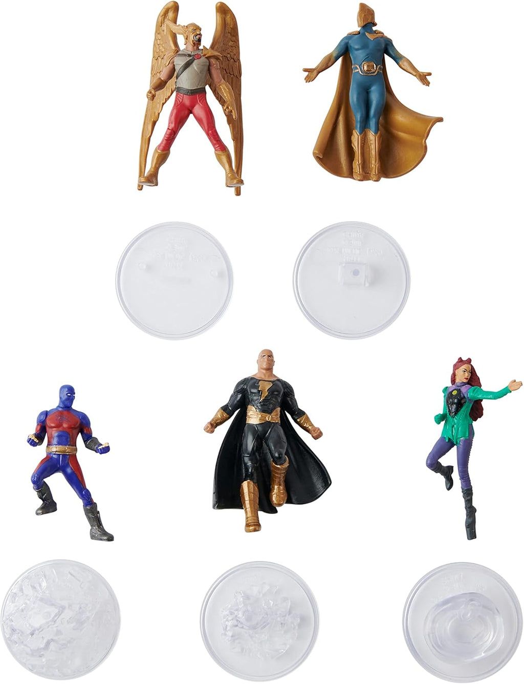 DC Comics, Black Adam Justice Society 5-Pack, 2-inch Action Figures with Stand, Black Adam Movie Collectible Kids Toys, for Ages 3 and Up