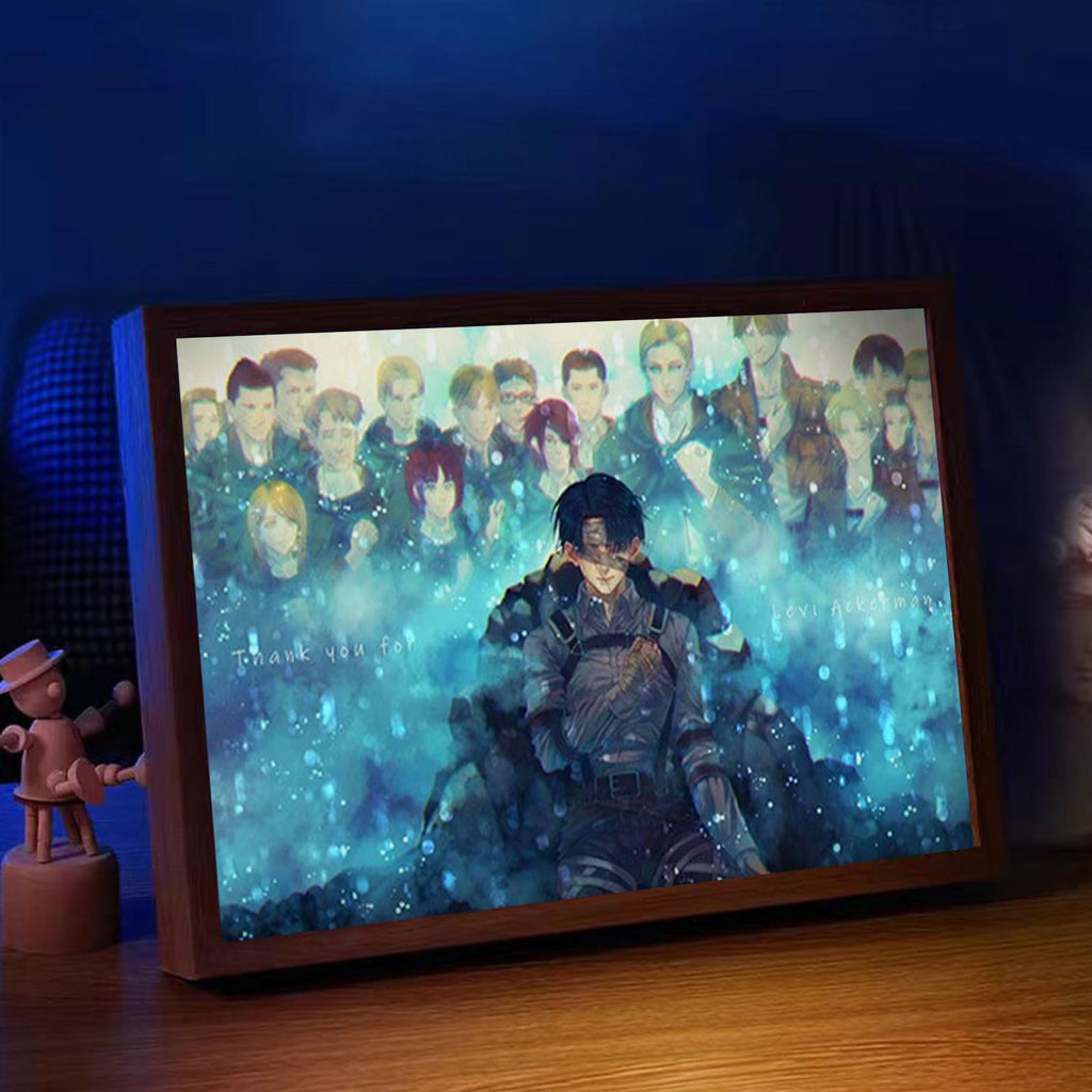Bocguy Japanischer Anime Juju inspirierte beleuchtete Gemälde, LED Wandkunst Dekor,Jujutsu Kaisen Manga, LED Desktop-Rahmen für Heimdekoration,Kreatives Schlafzimmer und Geschenk