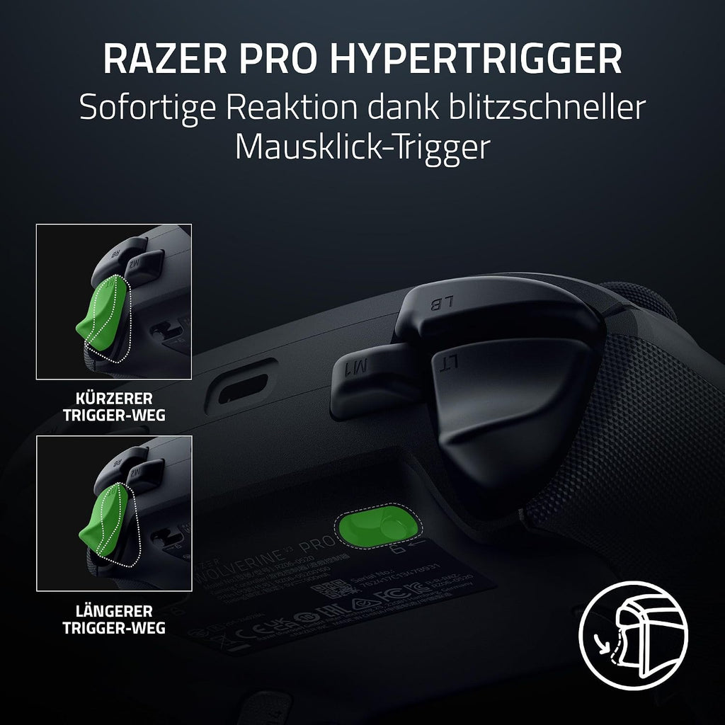 Razer Wolverine V3 Pro - Kabelloser Esports Controller für Xbox & PC (HyperSpeed Wireless, Mecha Tactile Action Buttons, Anti-Drift Hall Effect Analog Sticks, haptische Vibrationen) Schwarz