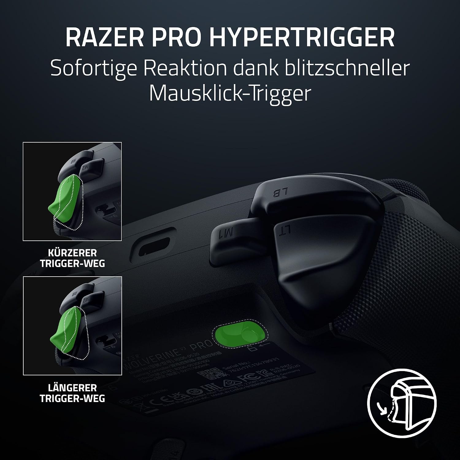 Razer Wolverine V3 Pro - Kabelloser Esports Controller für Xbox & PC (HyperSpeed Wireless, Mecha Tactile Action Buttons, Anti-Drift Hall Effect Analog Sticks, haptische Vibrationen) Schwarz