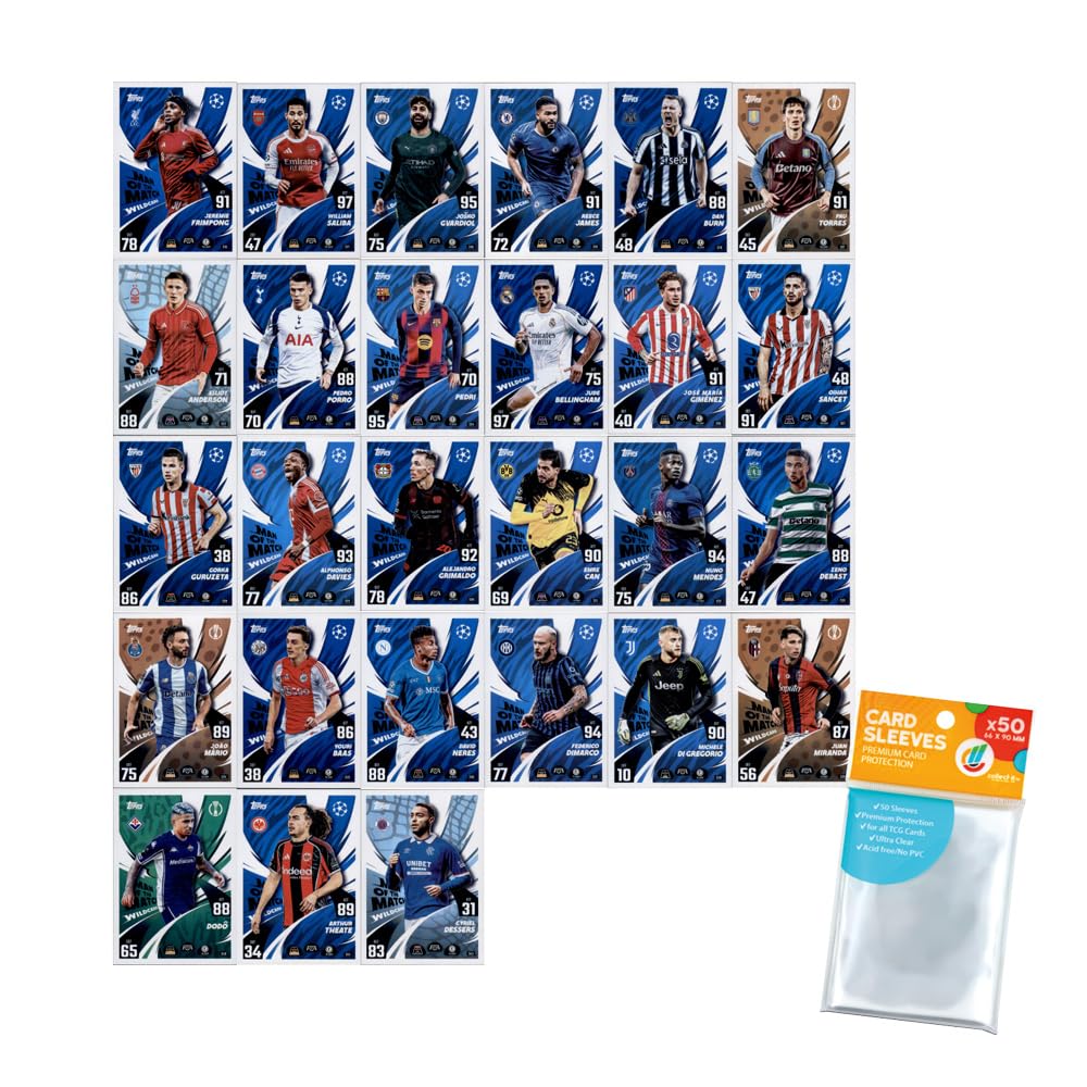 Bundle mit Topps Match Attax Champions League 2025/26 Trading Cards + Exklusive Collect-it Hüllen (Alle 4 Ball Master Karten)