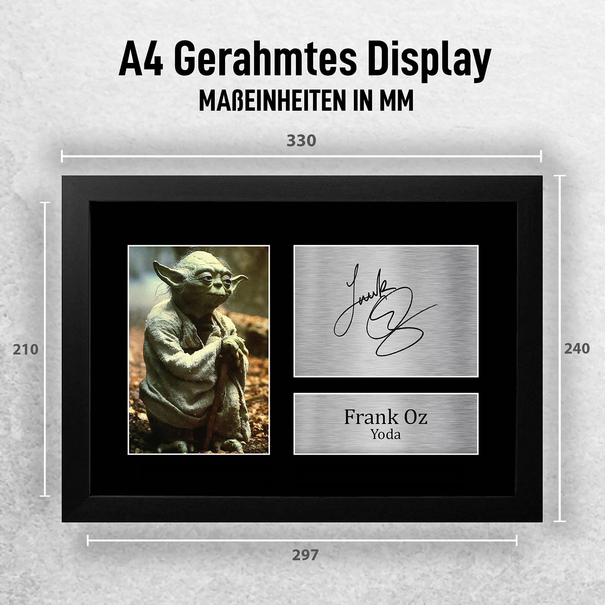 HWC Trading Frank Oz A4 Gerahmte Signiert Gedruckt Autogramme Bild Druck-Fotoanzeige Geschenk Für Star Wars Yoda Filmfans
