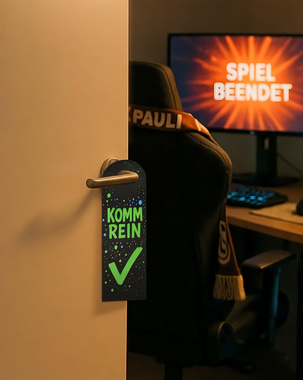Bitte Nicht Stören Schild für Jungen 11 12 13 Jahre - 2er Set mit Metallverstärkung, Klettstoff - Coole Geschenkidee für Teenager, Jugendzimmer Deko & Gaming Zimmer Accessoire