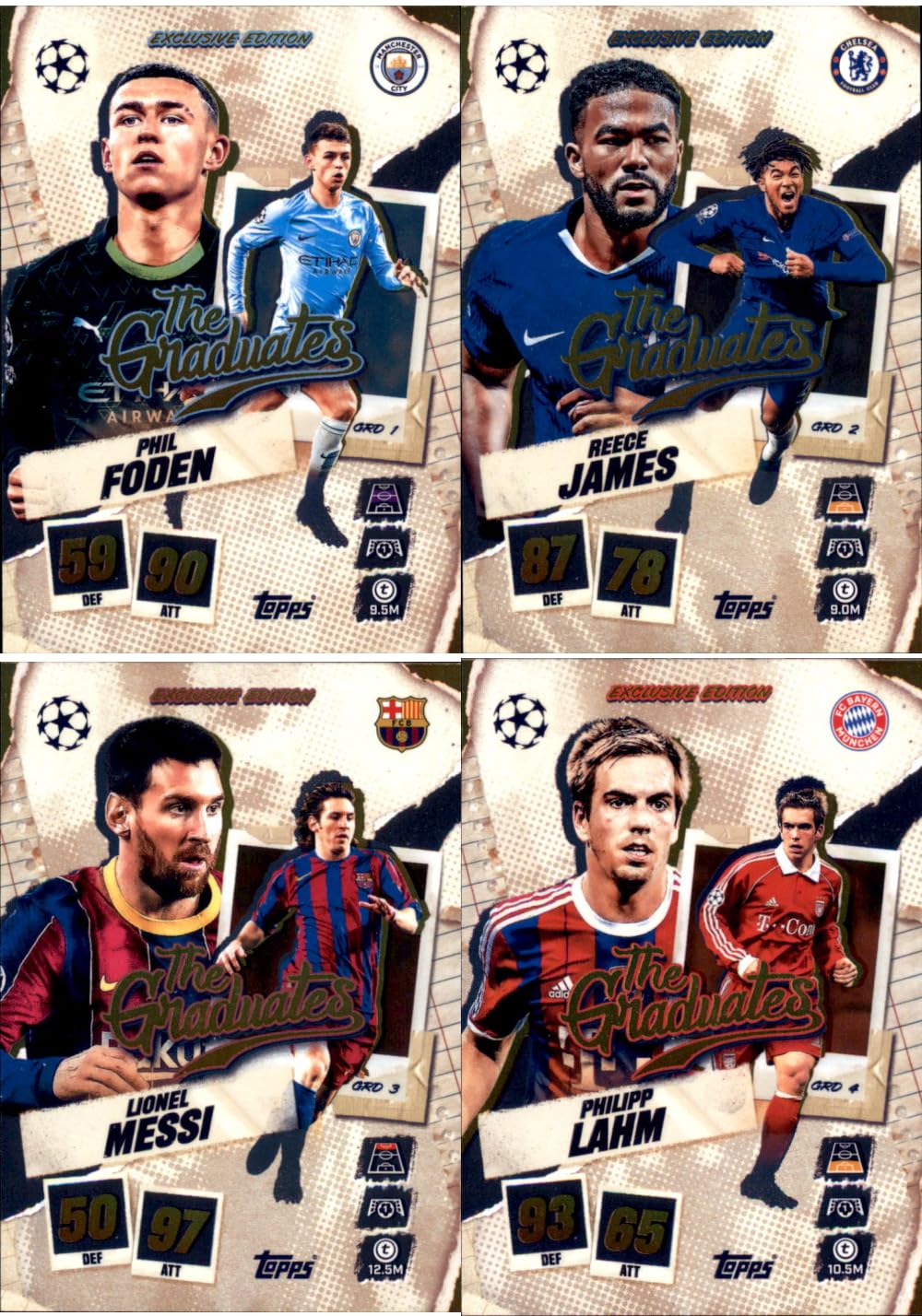 Bundle mit Topps Match Attax Champions League 2025/26 Trading Cards + Exklusive Collect-it Hüllen (Alle 4 Ball Master Karten)