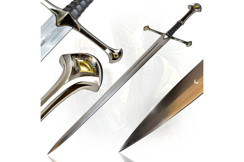 Der Herr der Ringe - LOTR Schwert, Filmschwert, echt, aus Stahl, Der Hobbit, Zauberer Merch, Aragorn Sword, Deko für Sammler und als Geschenk