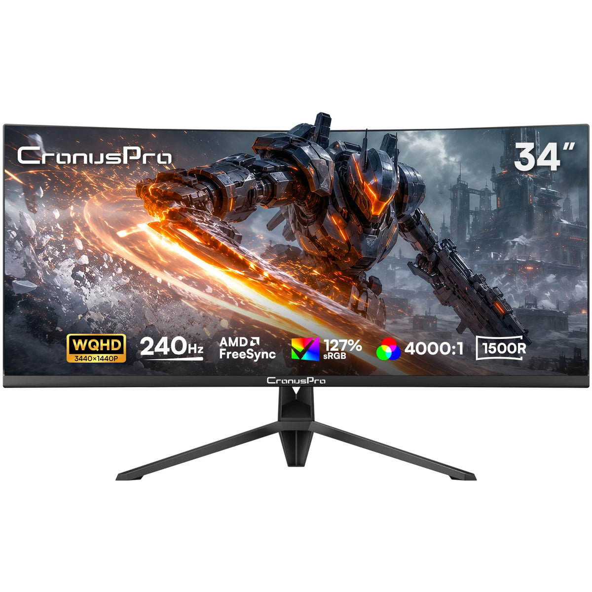 34 Zoll Ultrawide Curved Gaming Monitor, 165Hz, 1ms MPRT, UWQHD
