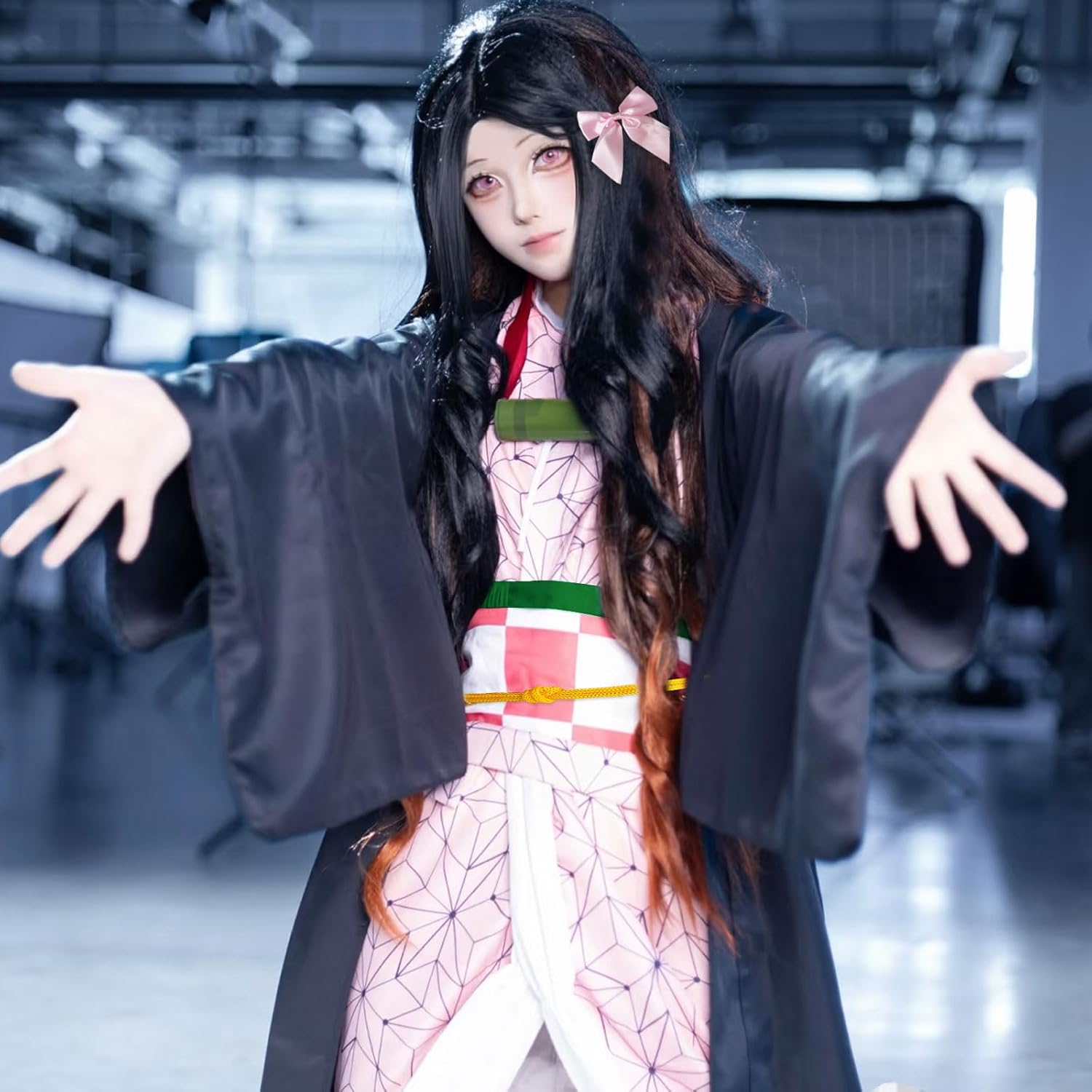 Bocguy Anime Cosplay, Giyuu/Shinobu/Mitsuri/Muichirou/Tanjiro/Nezuko/Zenitsu Anime Kostüm Erwachsene, Animecharakter Kimono Uniform für Karneval Halloween Cosplayparty AnimeConventions