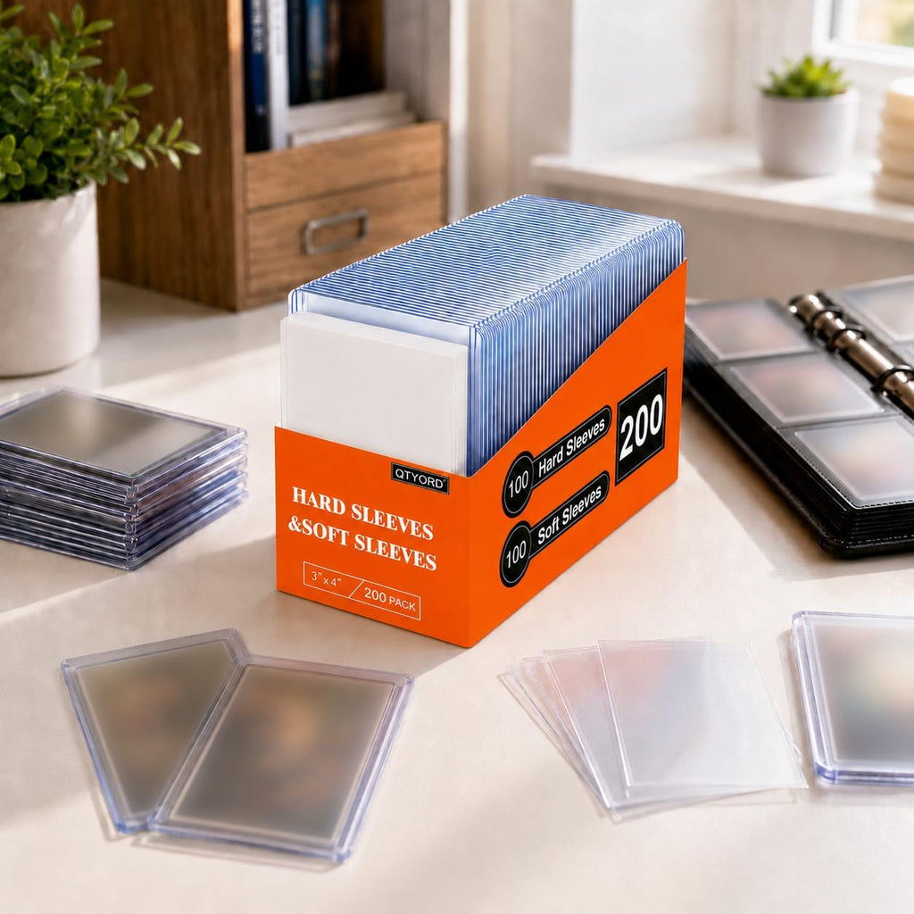 400 Stück Card Sleeves, 3"X4" Hartkartenhüllen, Sammelkartenhüllen passend für MTG, Sammelkarten, Sportkarten (200 Top Loads + 200 Transparente Kartenhüllen)