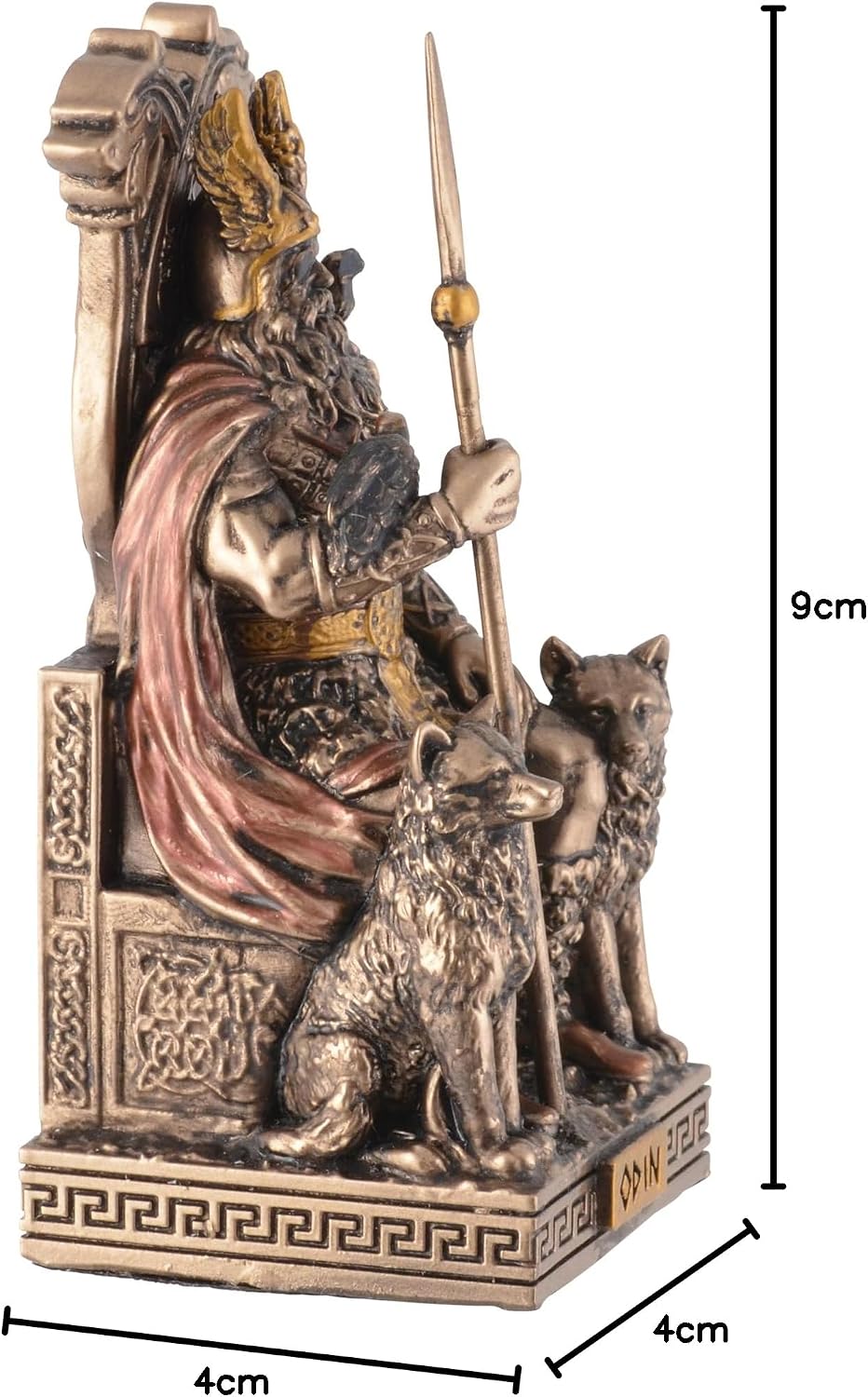 VOGLER Joh. Vogler GmbH Germanischer Gott Odin auf dem Thron, aus Kunststein, mit Bronzefarbe von Künstlerhand bemalt, by Veronese