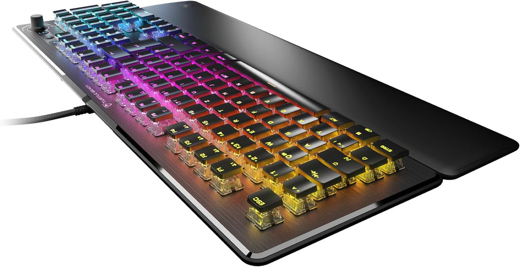 Turtle Beach Vulcan II Tactile mechanische RGB-Gaming-Tastatur DE Layout | Schwarz, TITAN-Mechanikschalter, RGB-Tasten, abnehmbare Handballenauflage, Mediensteuerung, Aluminiumplatte, Ziffernblock