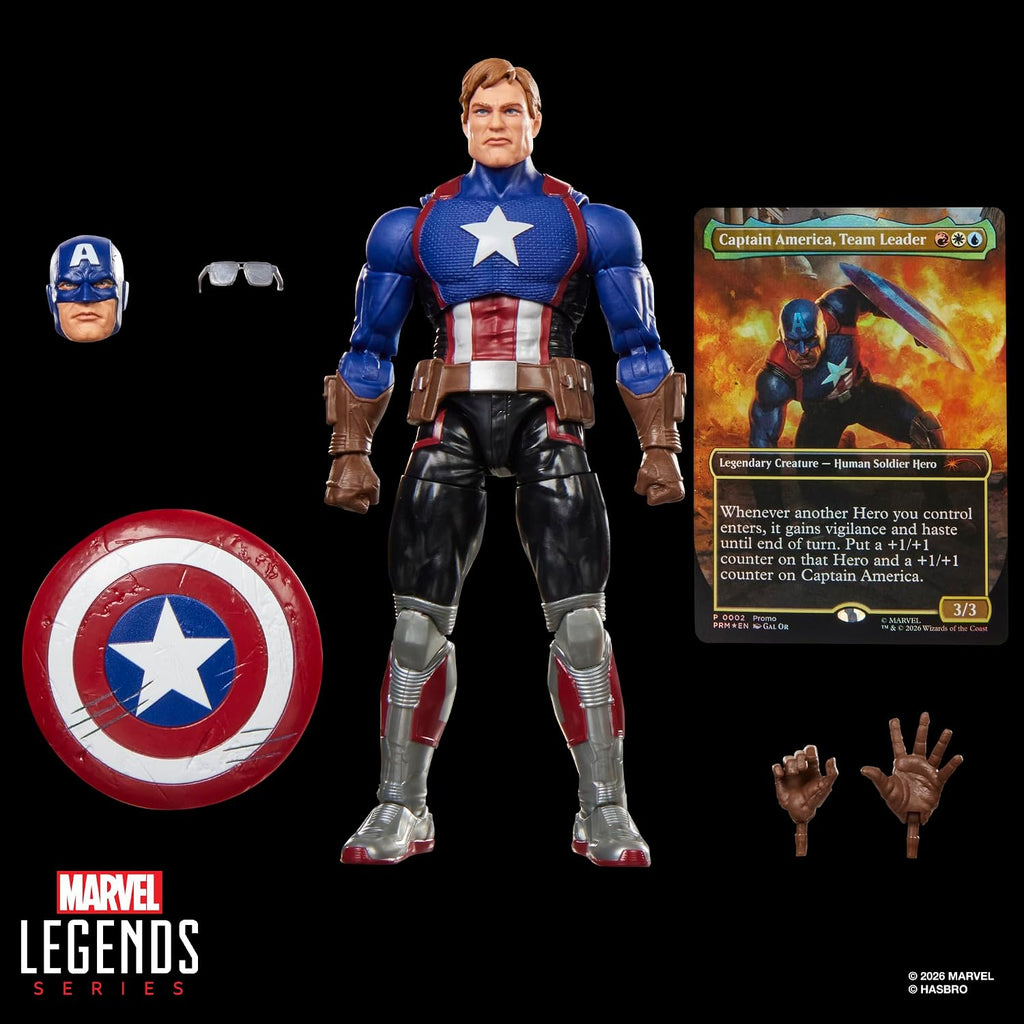 Marvel Legends Series Marvel Super Heroes Magic: The Gathering Captain America (Avengers: Twilight), Action-Figur (15 cm) Plus Exklusive Foil-Sammelkarte für das Trading Card Spiel