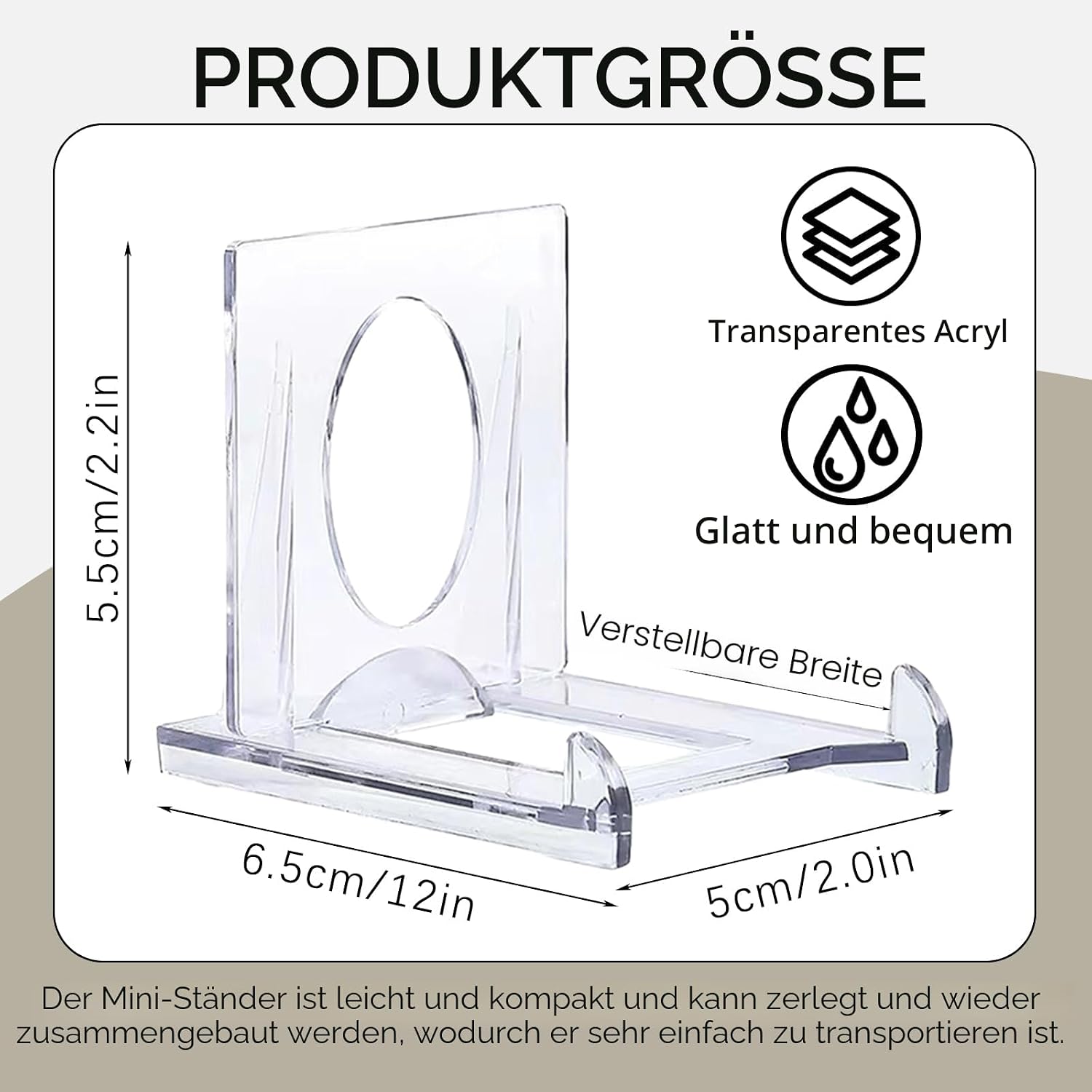 12 Stück Mini Kartenständer Display Ständer – Verstellbarer Acryl Display Ständer für Trading Cards, Graded Cards, PSA Karten, Baseballkarten und Sammelkarten