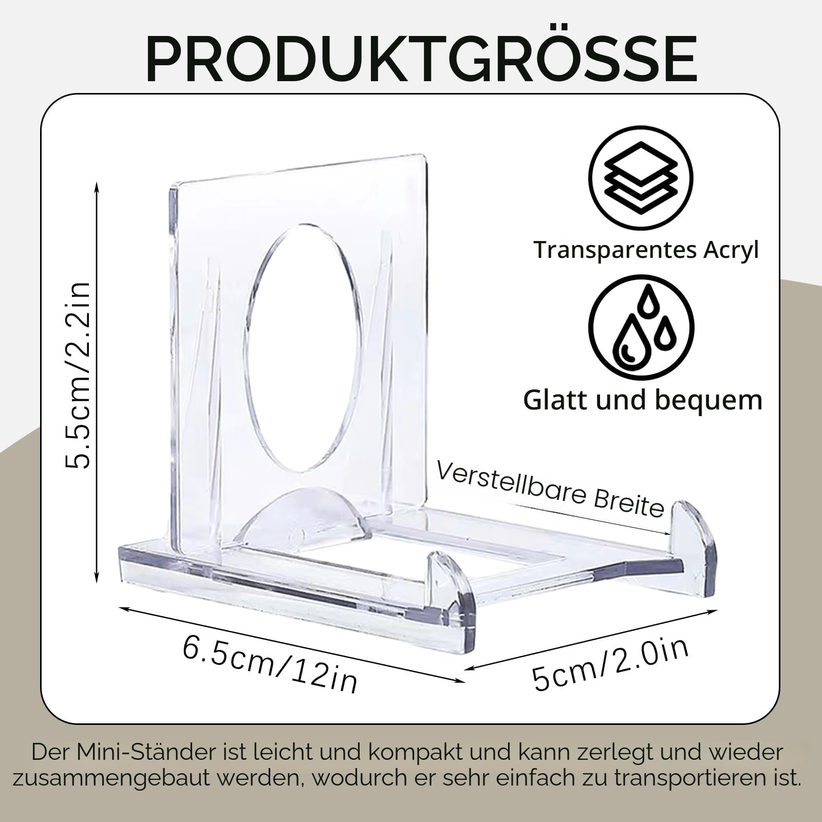 12 Stück Mini Kartenständer Display Ständer – Verstellbarer Acryl Display Ständer für Trading Cards, Graded Cards, PSA Karten, Baseballkarten und Sammelkarten