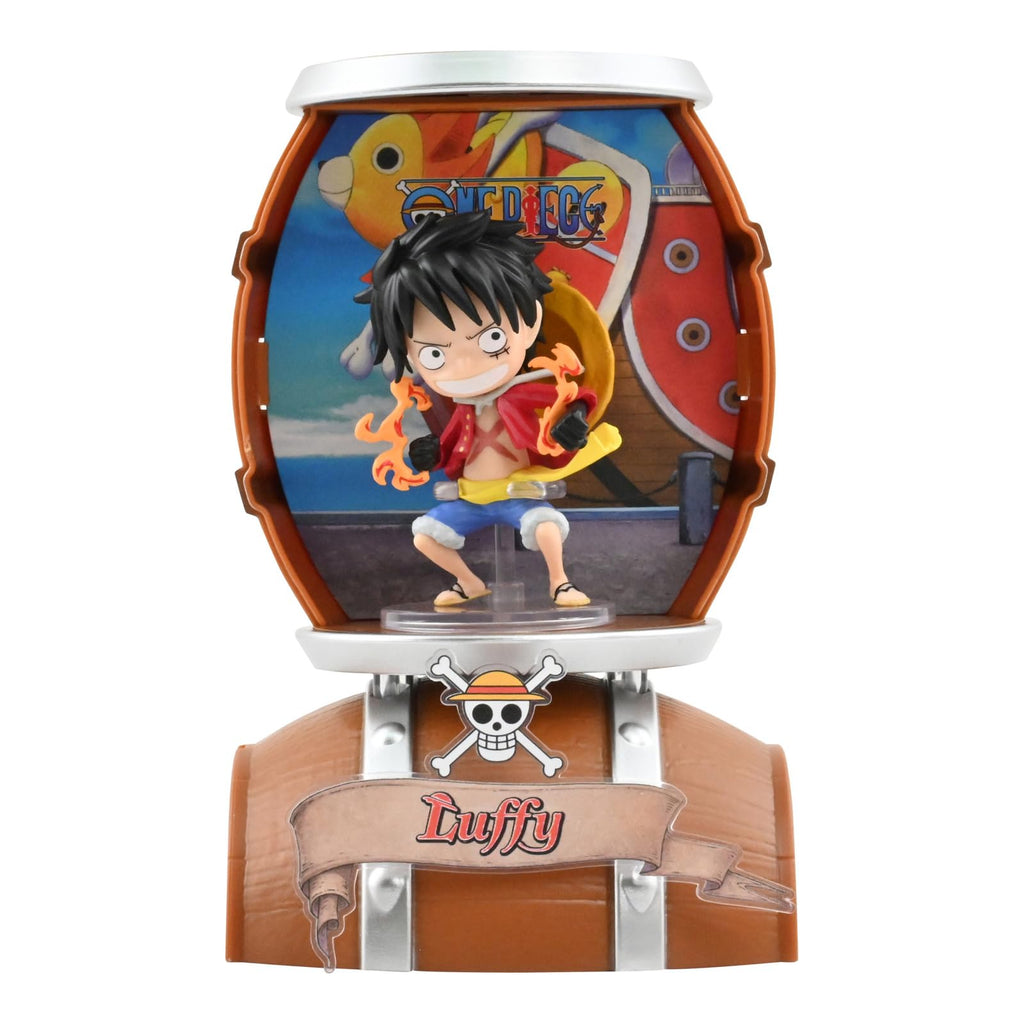 Yume 15329 - One Piece Barrel Capsule, 1 von 6 Mini Figuren mit Fass, Sammelfigur mit Display-Stand, Anime Merch für Fans der Serie
