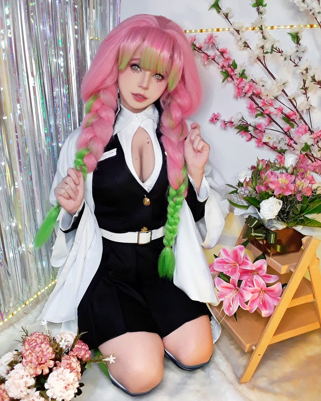 Fiamll Tanjirou Zenitsu Giyuu Cosplay Kostüm für Japanischer Anime Kimono demon cosplay Outfit Halloween Kostüm