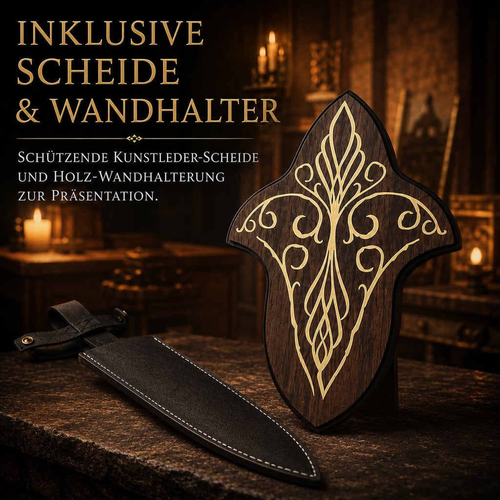 Der Herr der Ringe - LOTR Schwert, Filmschwert, echt, aus Stahl, Der Hobbit, Zauberer Merch, Aragorn Sword, Deko für Sammler und als Geschenk
