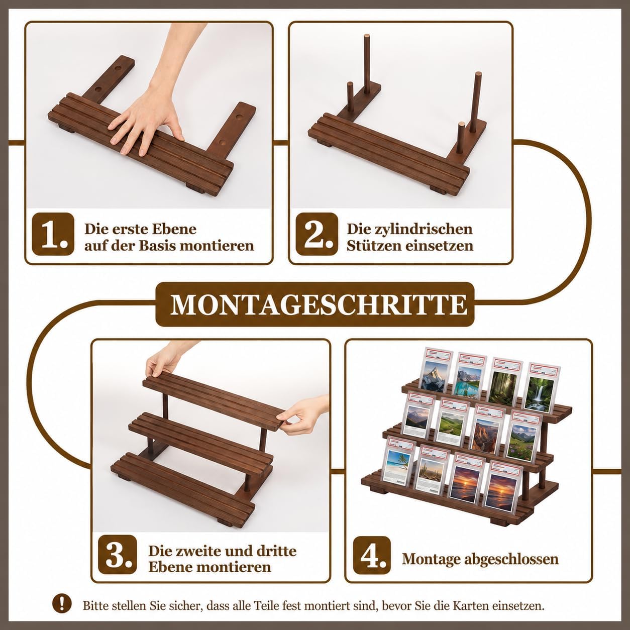 Kartenständer für Sammelkarten, 3-stöckiger Karten Display