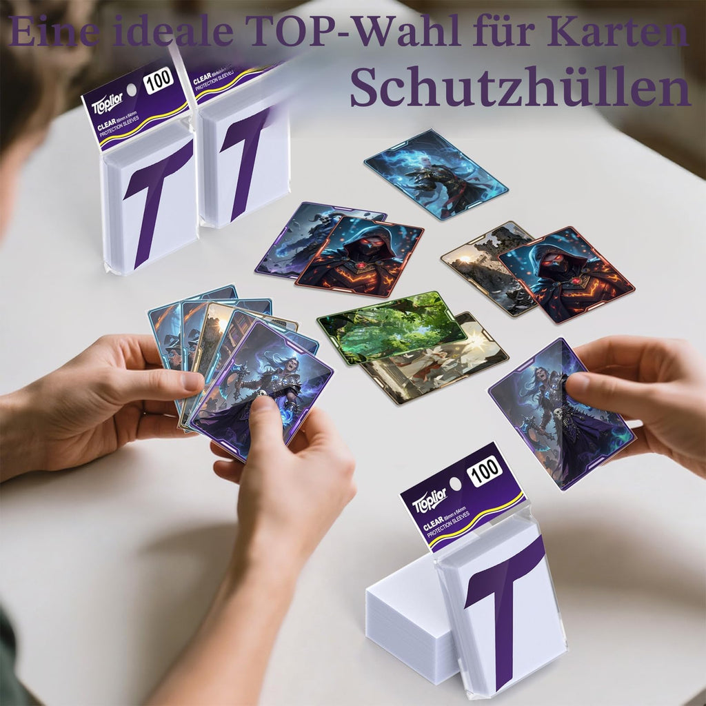 600ct Sammelkartenhülle Perfekte Passform MTG Kartenhüllen Sportkartenschutz für Fotokarte, Standard TCG Karten Sleeve Fit für Magic Baseball Card 66 * 91 mm (600)