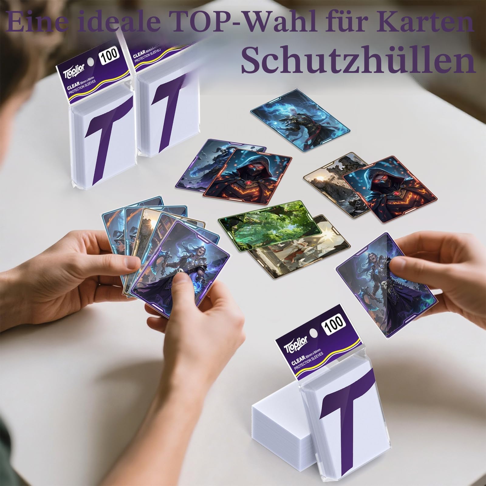 600ct Sammelkartenhülle Perfekte Passform MTG Kartenhüllen Sportkartenschutz für Fotokarte, Standard TCG Karten Sleeve Fit für Magic Baseball Card 66 * 91 mm (600)