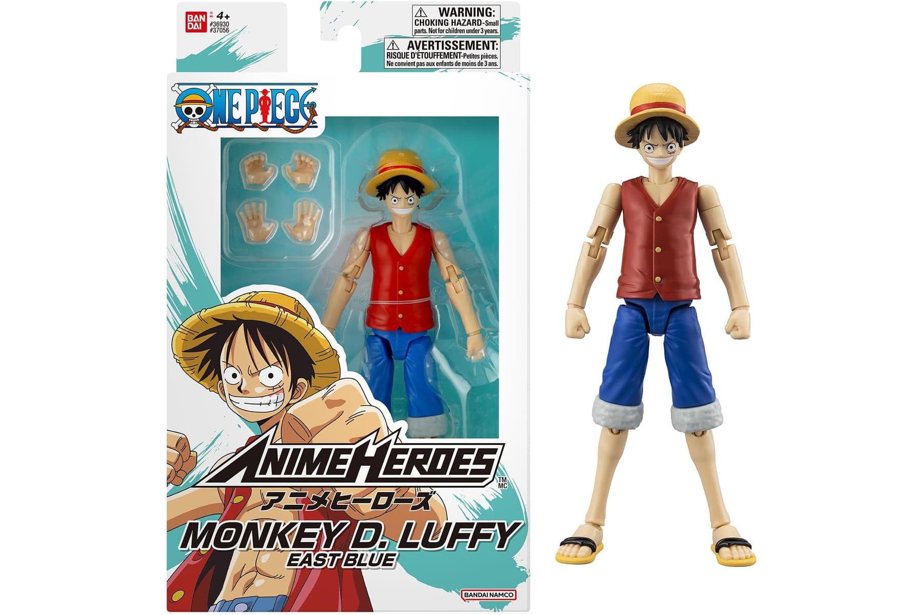 BANDAI – Anime Heroes – One Piece Figur – Lorenor Zorro 17 cm Three Sword Style – Offizielle Lizenz One Piece – Bewegliche Manga Figur Zorro 3 Schwerter – Spielzeug für Kinder ab 4 Jahren – 37052