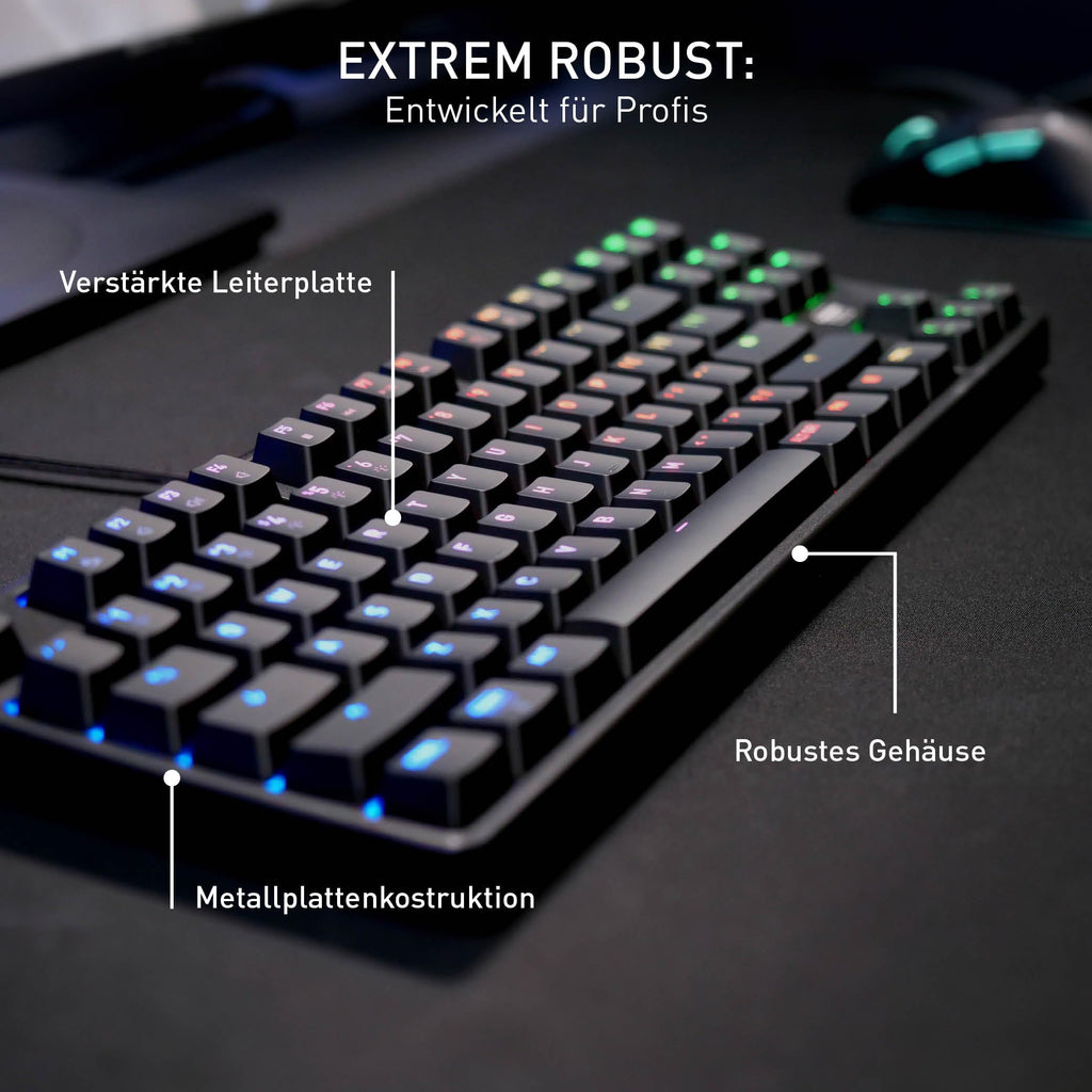 CHERRY XTRFY K4V2 TKL, Kabelgebundene Gaming-Tastatur ohne Nummernblock, Deutsches Layout (QWERTZ), RGB-Beleuchtung, Mechanische MX2A RED Switches, Weiß