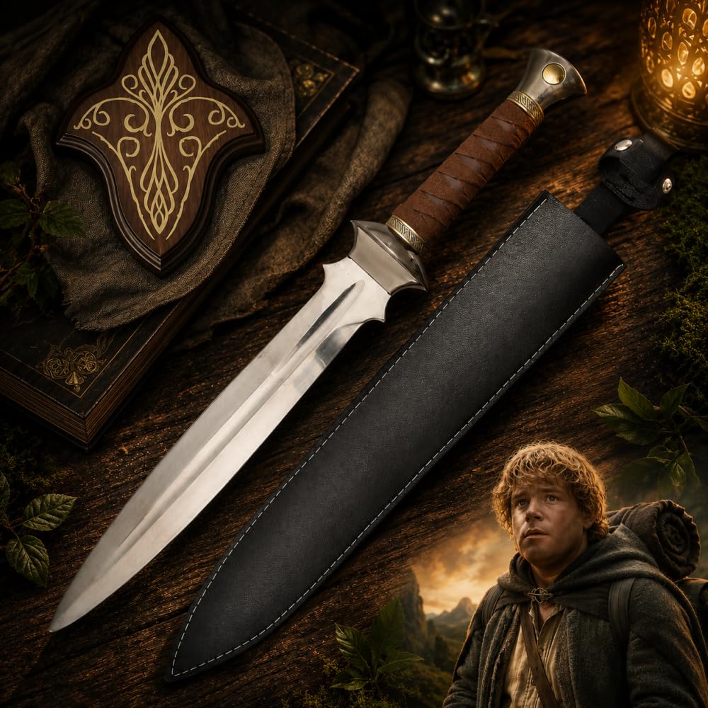 Der Herr der Ringe - LOTR Schwert, Filmschwert, echt, aus Stahl, Der Hobbit, Zauberer Merch, Aragorn Sword, Deko für Sammler und als Geschenk