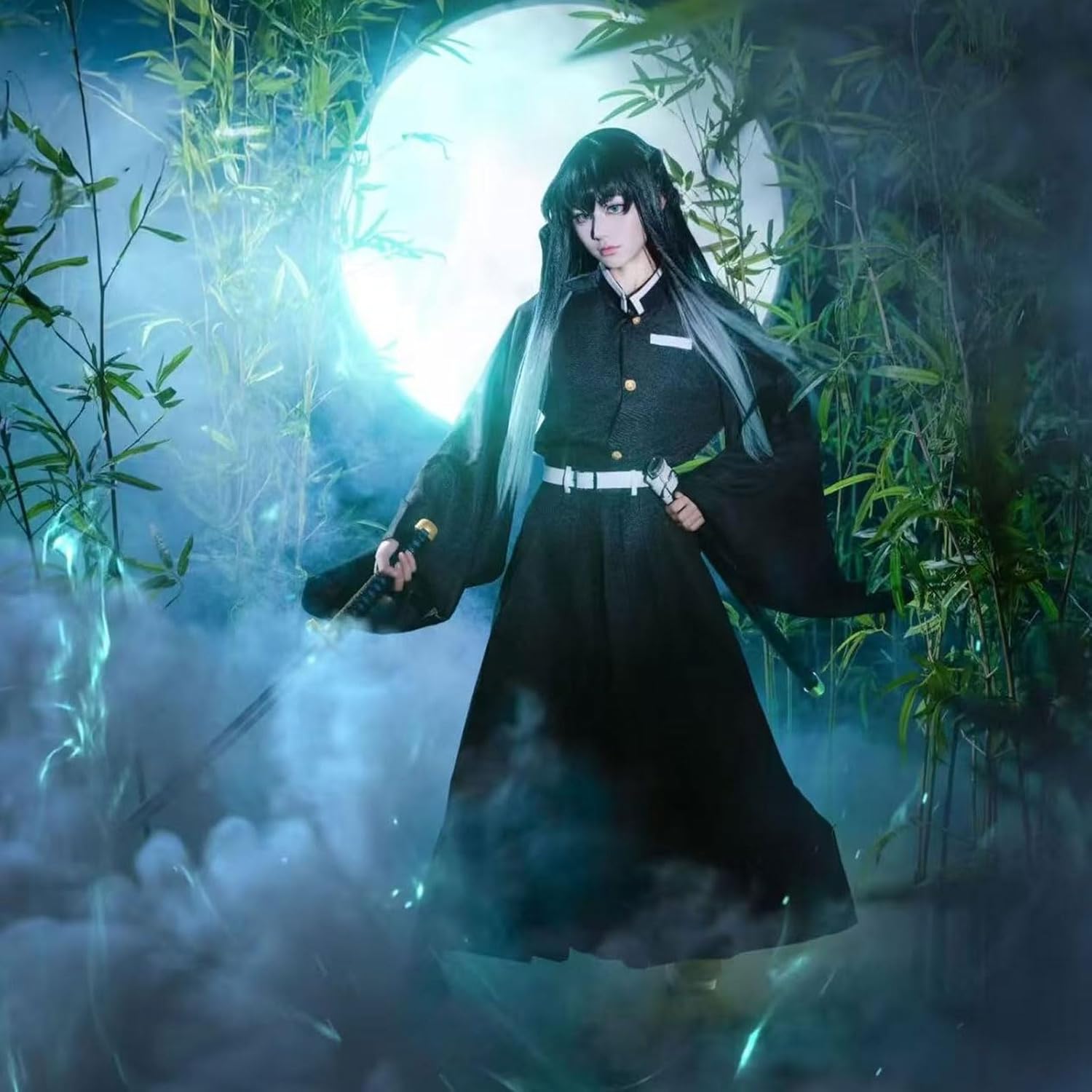 Bocguy Anime Cosplay, Giyuu/Shinobu/Mitsuri/Muichirou/Tanjiro/Nezuko/Zenitsu Anime Kostüm Erwachsene, Animecharakter Kimono Uniform für Karneval Halloween Cosplayparty AnimeConventions