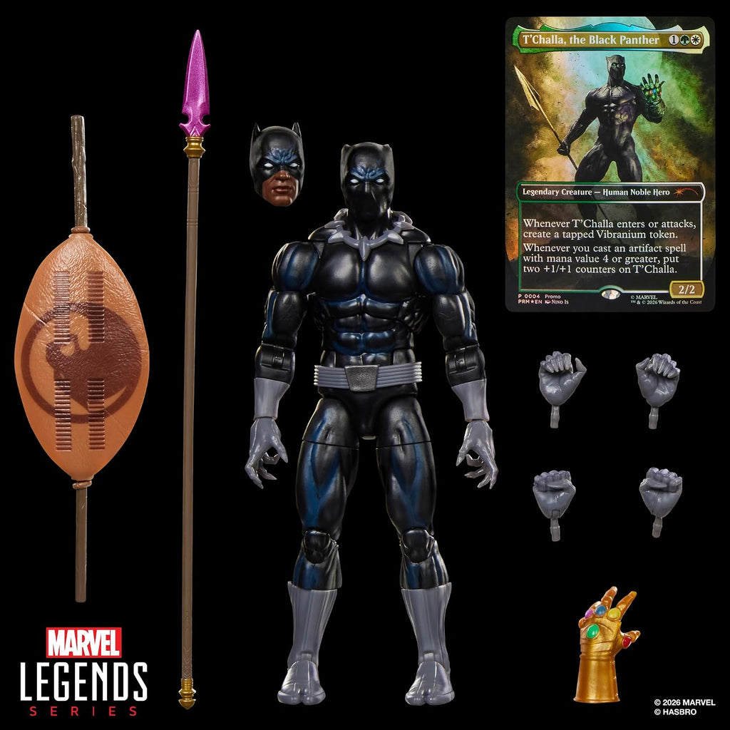 Marvel Legends Series Marvel Super Heroes Magic: The Gathering Black Panther, Action-Figur (15 cm) Plus Exklusive Foil-Sammelkarte für das Trading Card Spiel