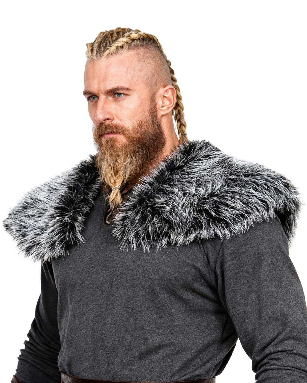 keland Viking Kunstfell Kragen für Männer Schal Capelet Wrap Kostüm Accessoire