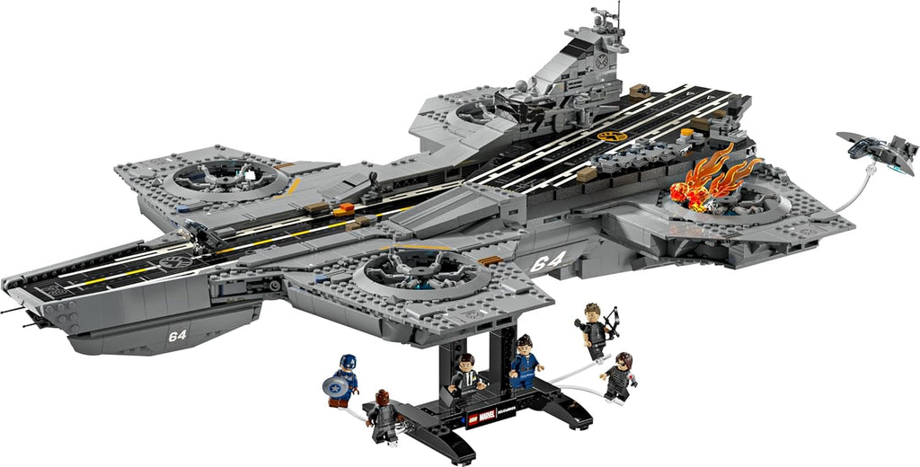 LEGO | Marvel S.H.I.E.L.D. Helicarrier - Aircraft Carrier Model Building Kit for Adults - 6 Minifigures incl. Captain America & Nick Fury - DIY Shelf Decor - Avengers Gift for Fans - 76354