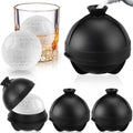 Eiswürfelform Kugel Silikon Set, 4 XXL Groß Eiskugelform mit Deckel & Trichter, Star Wars Wiederverwendbar Eiswürfelformen Rund, BPA Frei Eiswürfel Form Eiswürfelbehälter für Bier Cocktail Whisky Wein