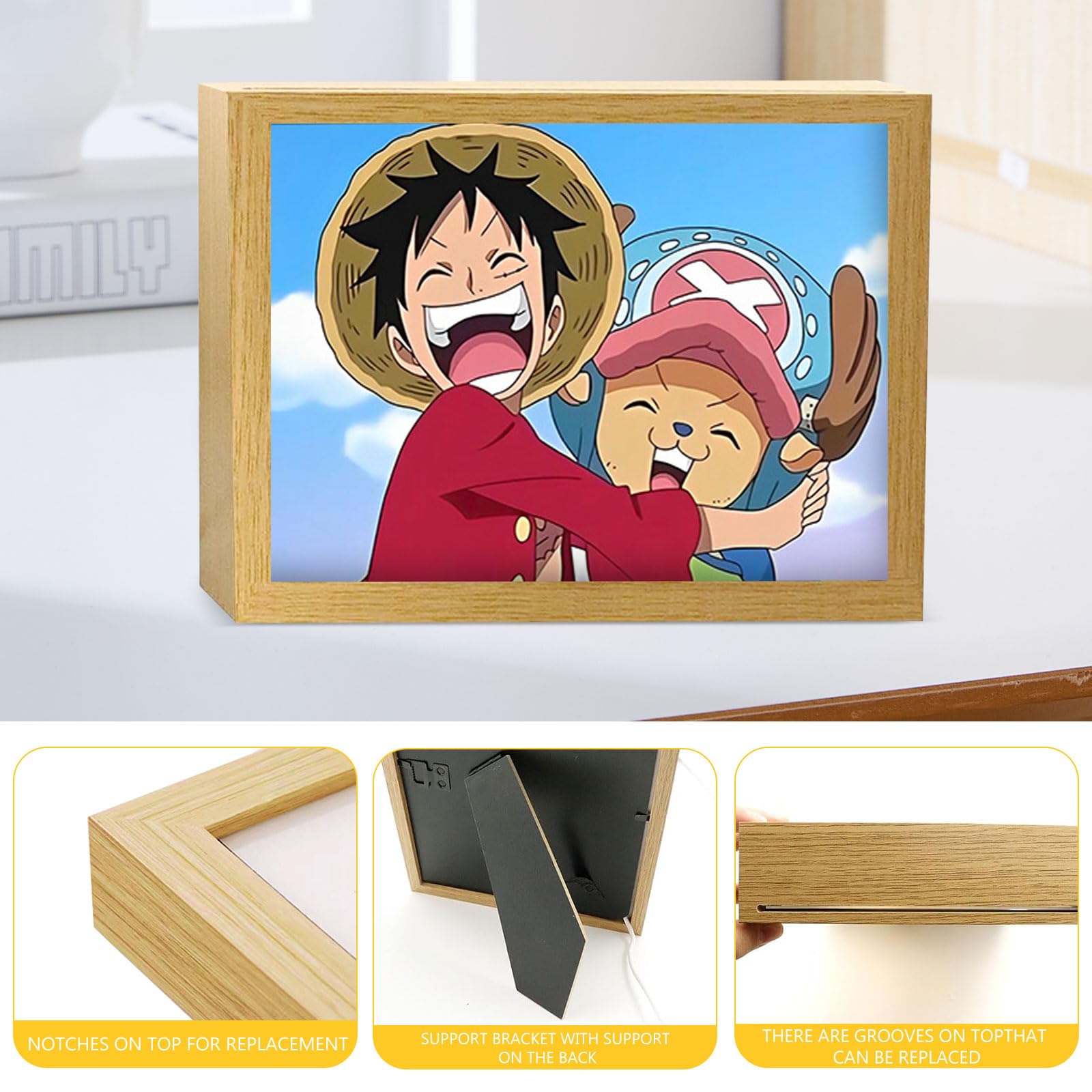 Bocguy Japanischer Anime Juju inspirierte beleuchtete Gemälde, LED Wandkunst Dekor,Jujutsu Kaisen Manga, LED Desktop-Rahmen für Heimdekoration,Kreatives Schlafzimmer und Geschenk