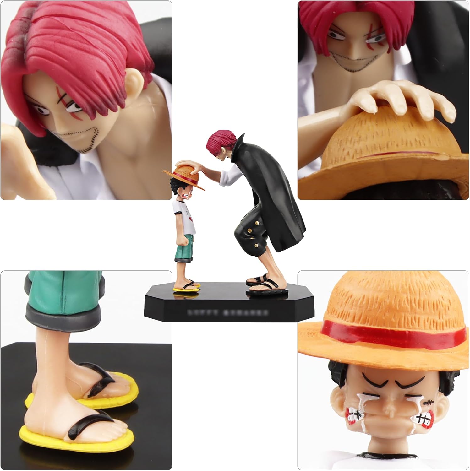 Powmag One-Piece Luffy and Shanks Figures, 18cm PVC Character Model Action Figure Collectibles Ornaments Statue Desktop Decoration