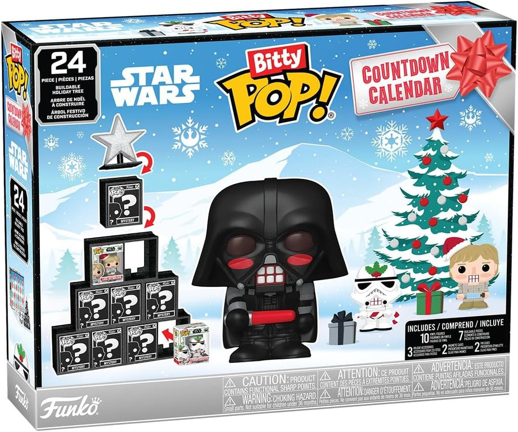 Funko Bitty POP! Countdown Calendar: Star Wars - Adventskalender - 24 Tage voller Überraschungen - Sammelbar Vinyl Mini Figures - Mystery-Box - Geschenkidee - Weihnachts-Countdown