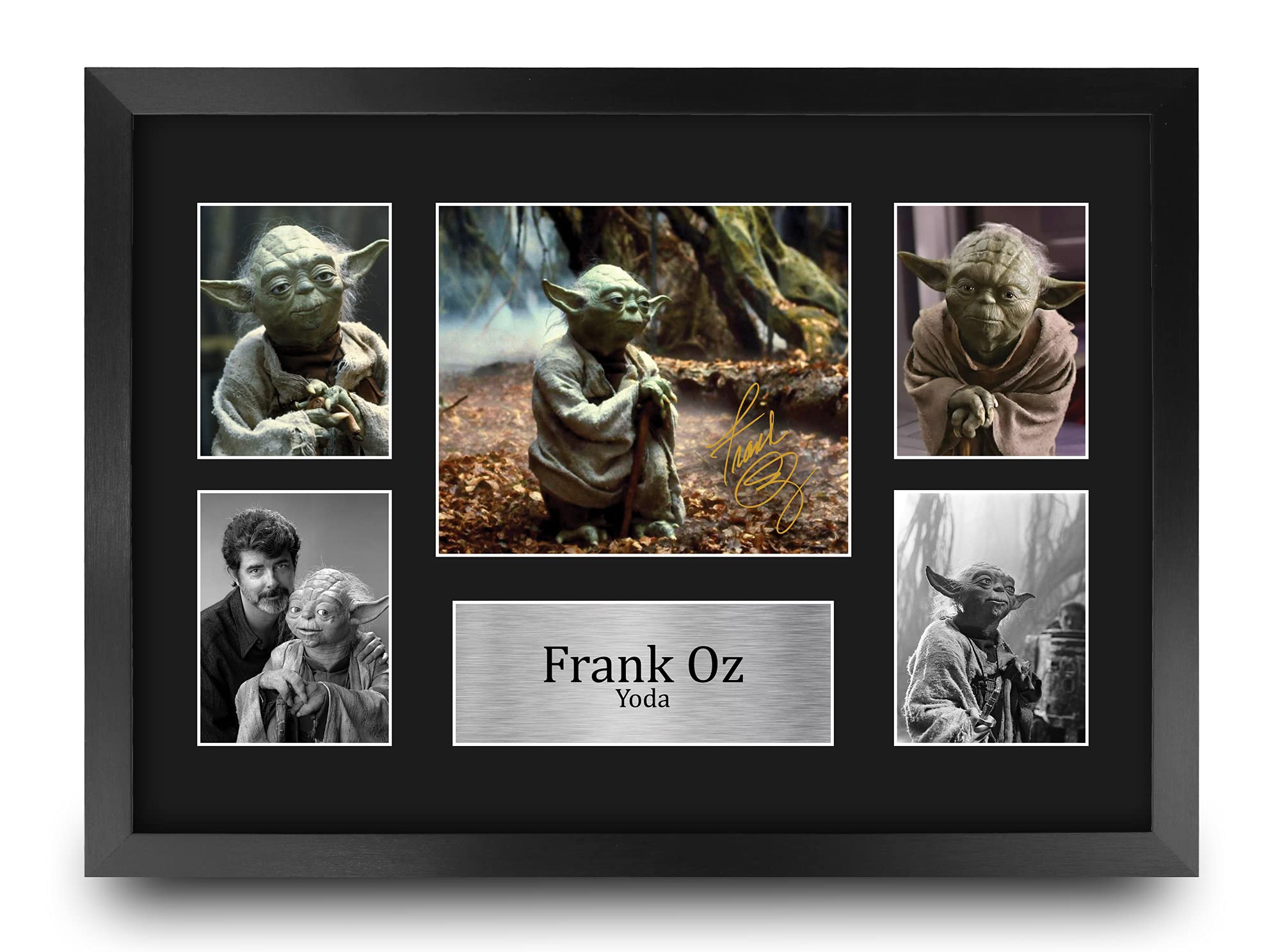 HWC Trading Frank Oz A4 Gerahmte Signiert Gedruckt Autogramme Bild Druck-Fotoanzeige Geschenk Für Star Wars Yoda Filmfans
