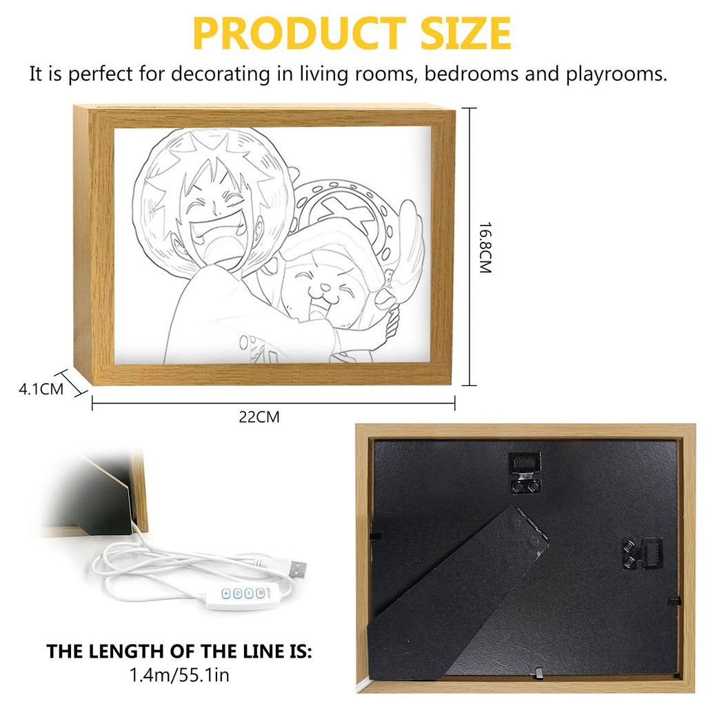 Bocguy Japanischer Anime Juju inspirierte beleuchtete Gemälde, LED Wandkunst Dekor,Jujutsu Kaisen Manga, LED Desktop-Rahmen für Heimdekoration,Kreatives Schlafzimmer und Geschenk