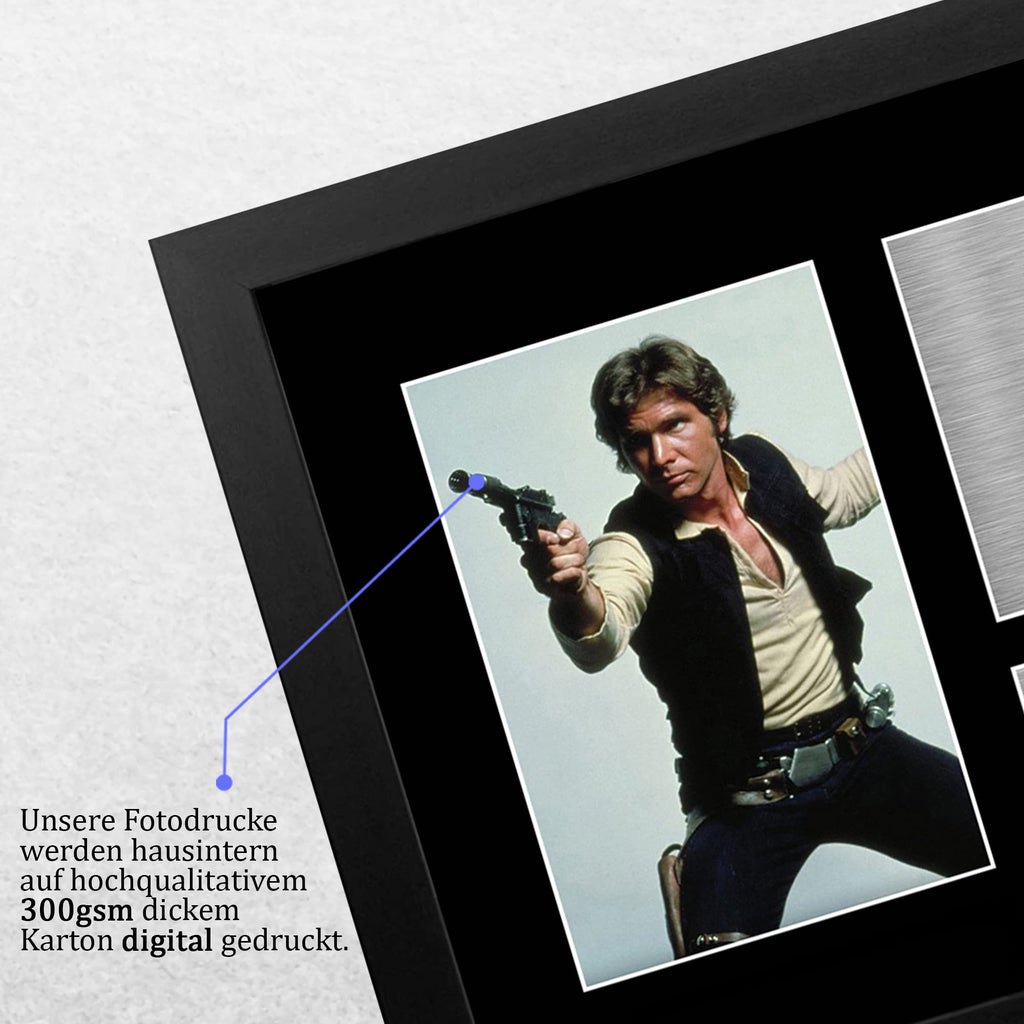 HWC Trading FR A3 Harrison Ford Star Wars Han Solo Geschenke Gedruckt, Signiert Autogramm Bild Display Für Film-Erinnerungsstücke-Fans - A3 Eingerahmt