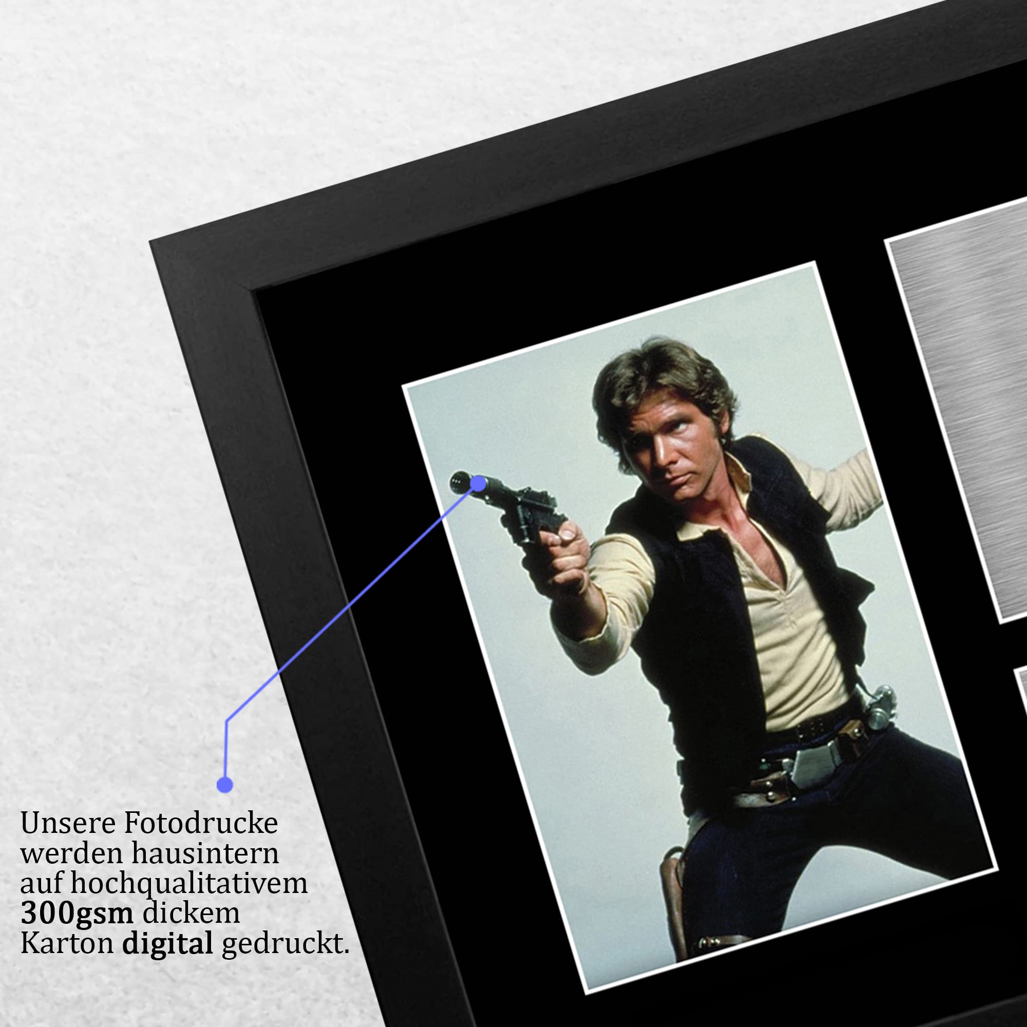 HWC Trading FR A3 Harrison Ford Star Wars Han Solo Geschenke Gedruckt, Signiert Autogramm Bild Display Für Film-Erinnerungsstücke-Fans - A3 Eingerahmt