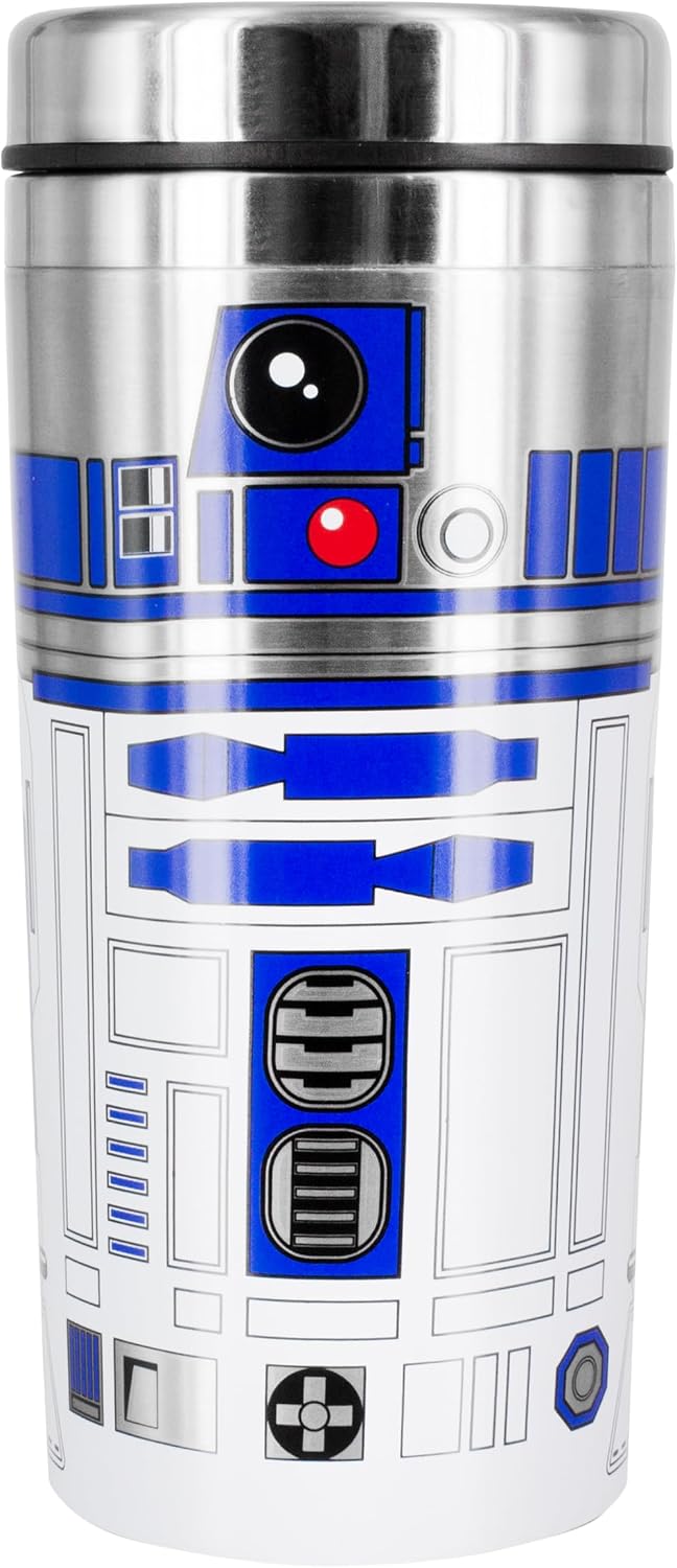 Paladone R2-D2 Reisekanne - Offiziell lizenziert, Star Wars Edelstahl-Thermobecher, Geschenk für Lucas-Film-Fans, 450 ml (15 Fl Oz)