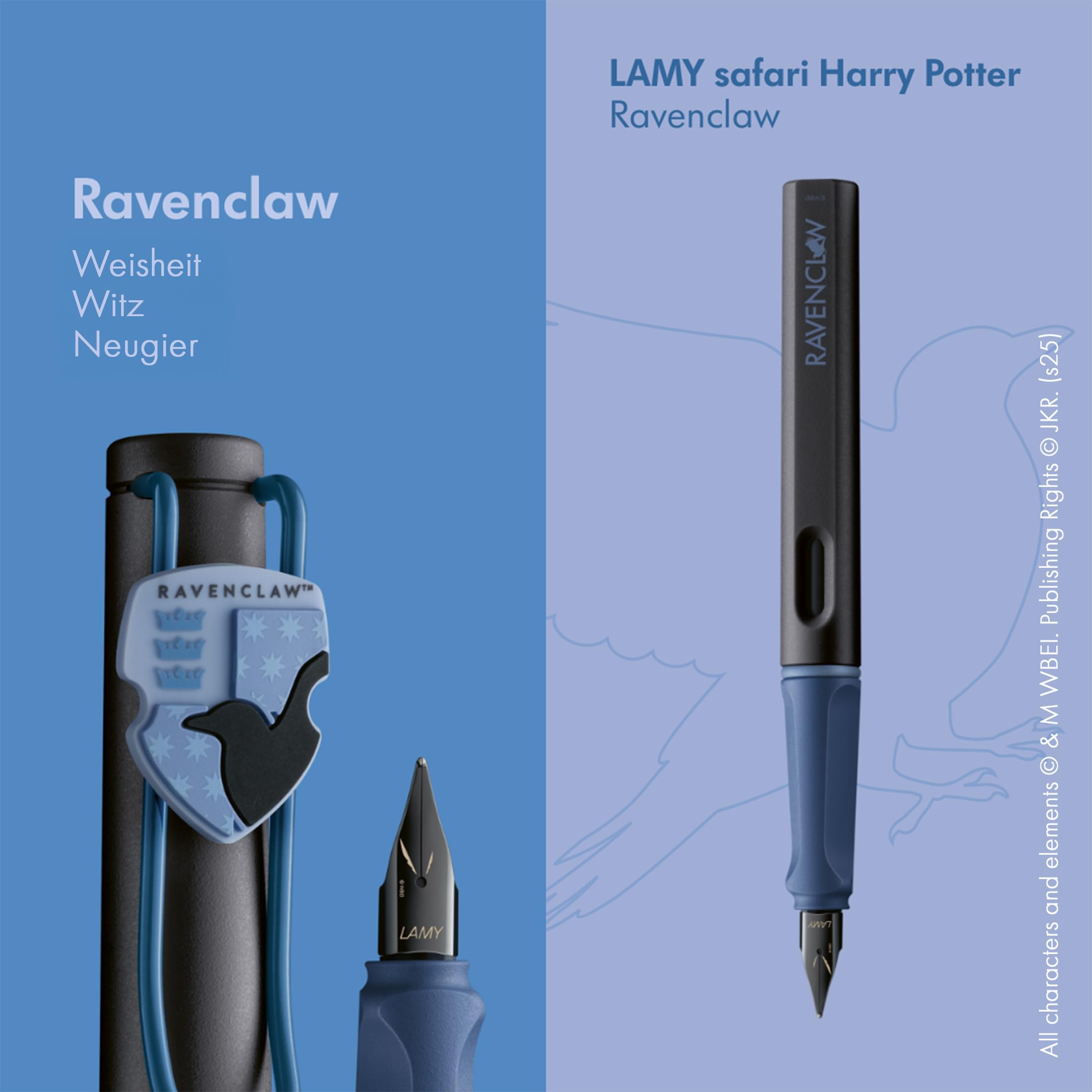 Lamy safari Harry Potter Gryffindor™ Füller – Special Edition Füllhalter mit Wappen des Hauses - Stahlfeder in Strichbreite M – mit ergonomischen Griff – inkl. Tintenpatrone T10 blau – Rechtshänder