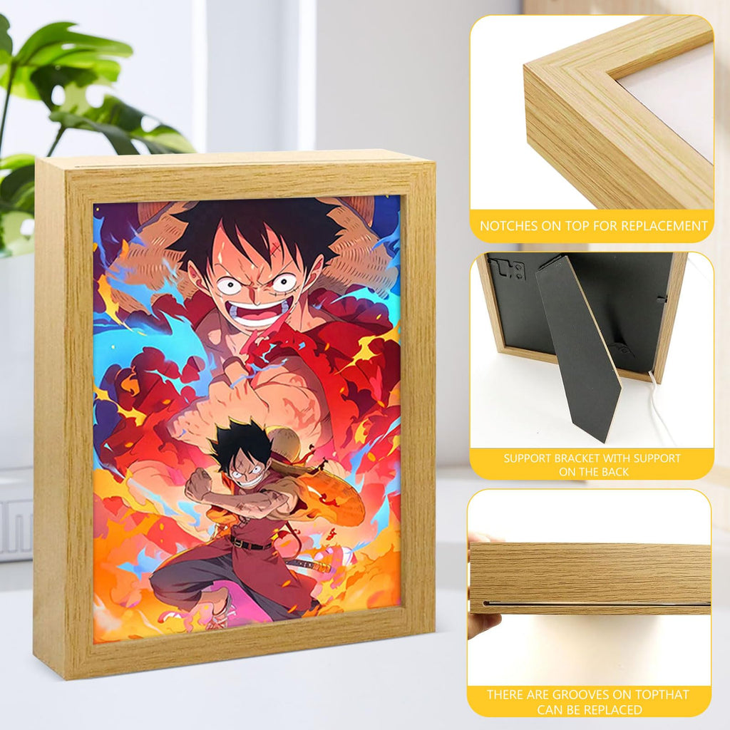 Bocguy Japanischer Anime Juju inspirierte beleuchtete Gemälde, LED Wandkunst Dekor,Jujutsu Kaisen Manga, LED Desktop-Rahmen für Heimdekoration,Kreatives Schlafzimmer und Geschenk