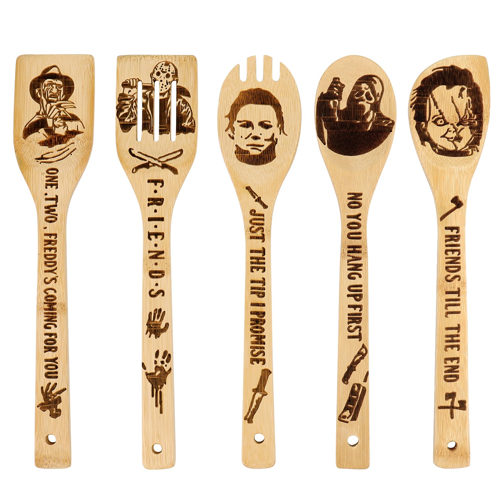 Engraved Wooden Spoon Set of 5 – Funny Harry Gifts Cooking Spoons, Kitchen Utensils for Cooking, Housewarming Gift, Harry Christmas Gifts for Women or Men (Kitchen/Decor)