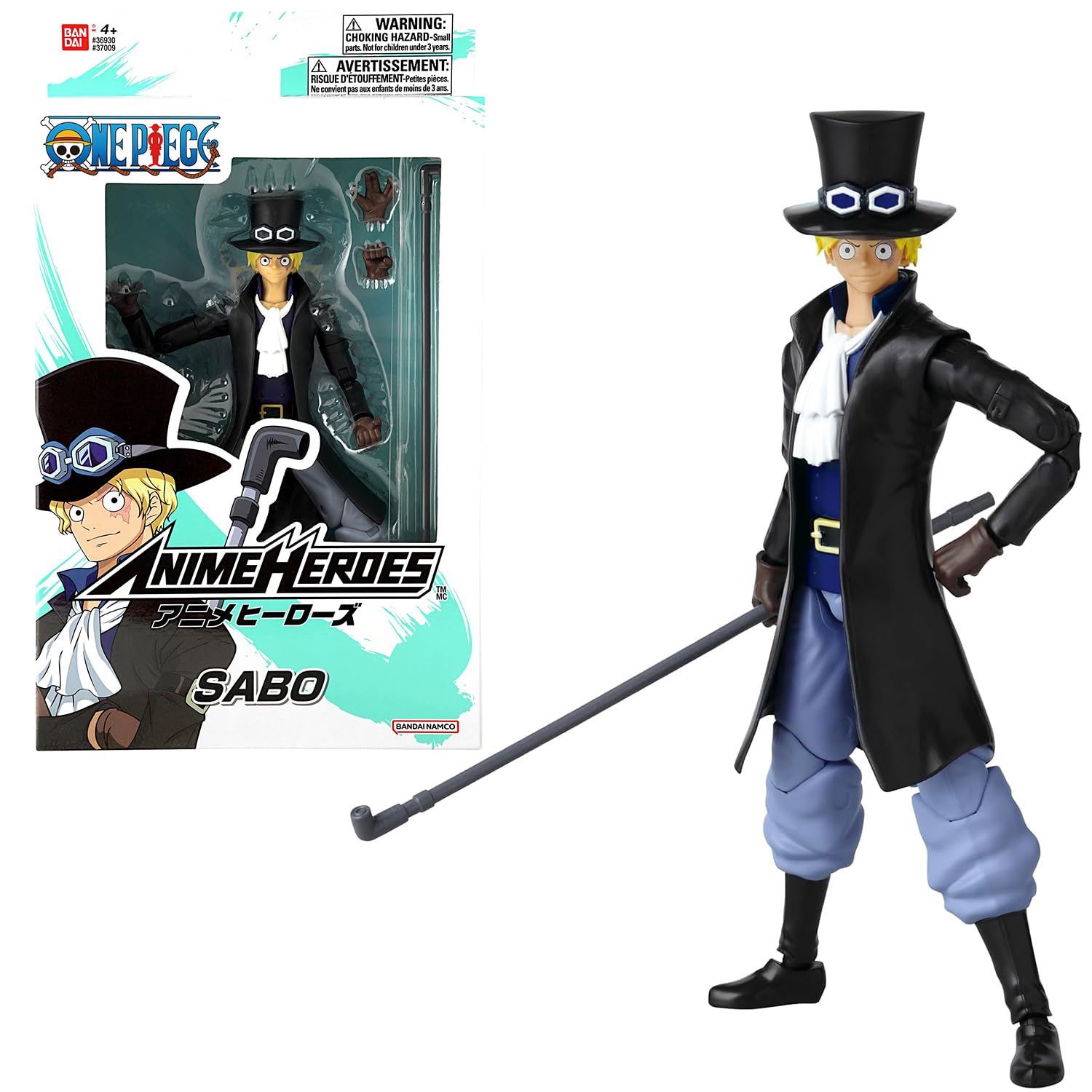 BANDAI – Anime Heroes – One Piece Figur – Lorenor Zorro 17 cm Three Sword Style – Offizielle Lizenz One Piece – Bewegliche Manga Figur Zorro 3 Schwerter – Spielzeug für Kinder ab 4 Jahren – 37052