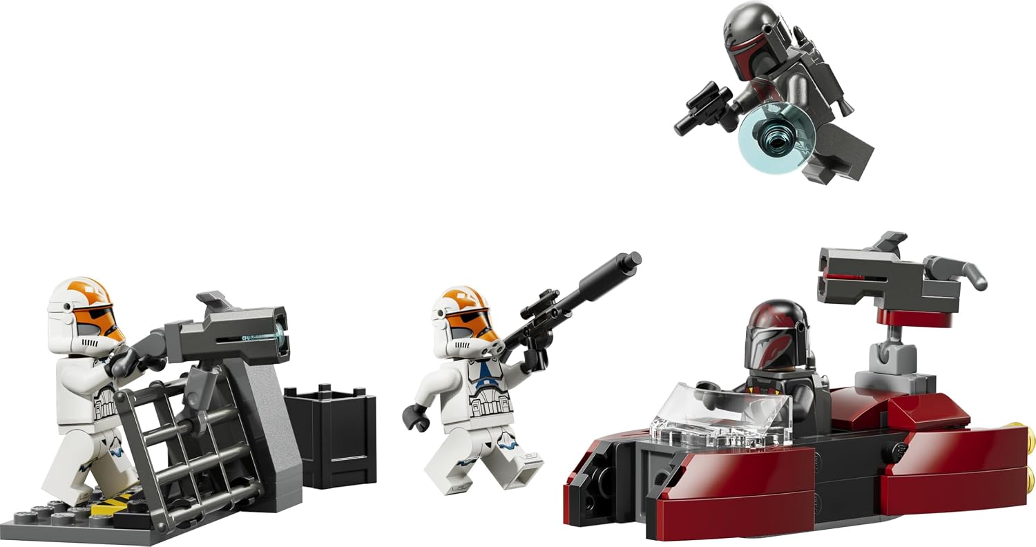 LEGO Star Wars 75449 Belagerung von Mandalore Battle Pack - Action-Spielzeug mit 2 Mandalorianer- & 2 Klontruppler-Minifiguren sowie Speederbike & Blastern - Geschenk für Kinder ab 6 Jahren & Fans