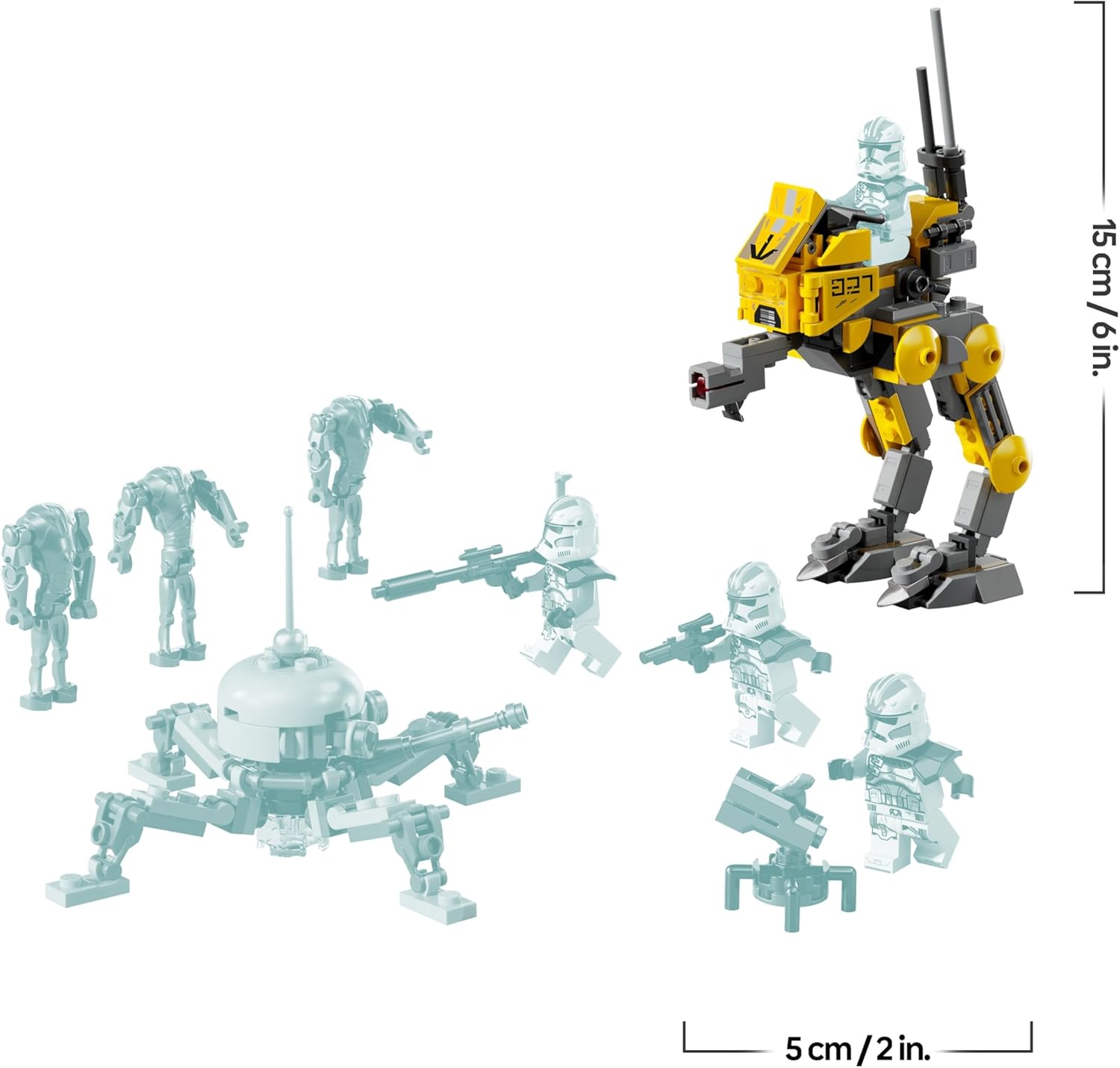 LEGO Star Wars Klonsoldaten des 327. Sternenkorps Battle Pack - Spielzeug für Kinder ab 7 Jahren - Minifiguren zum Bauen und Sammeln - Kreatives Geschenk für Jungen und Mädchen - 75431 | 258 Stück Sammlerspielzeug, 4 Minifiguren 3 Battle Droid Figuren & A