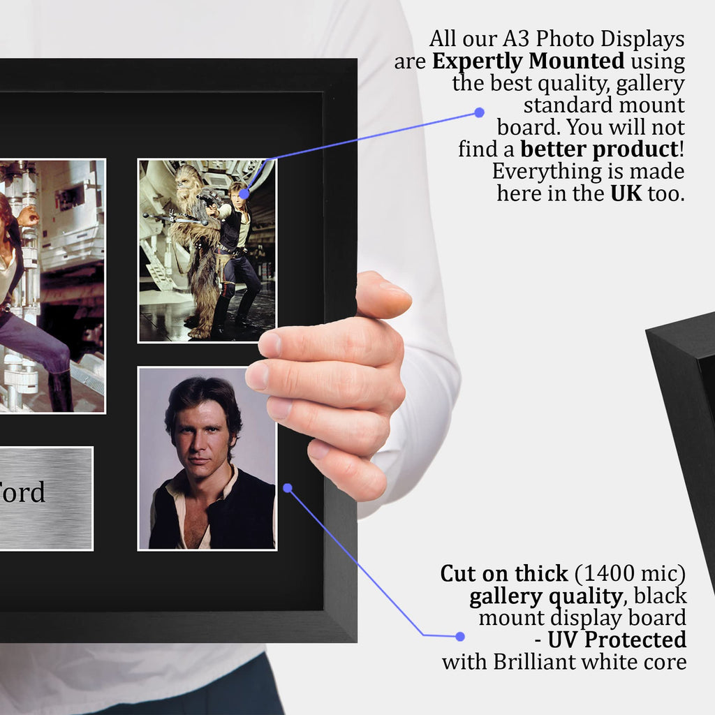 HWC Trading FR A3 Harrison Ford Star Wars Han Solo Geschenke Gedruckt, Signiert Autogramm Bild Display Für Film-Erinnerungsstücke-Fans - A3 Eingerahmt
