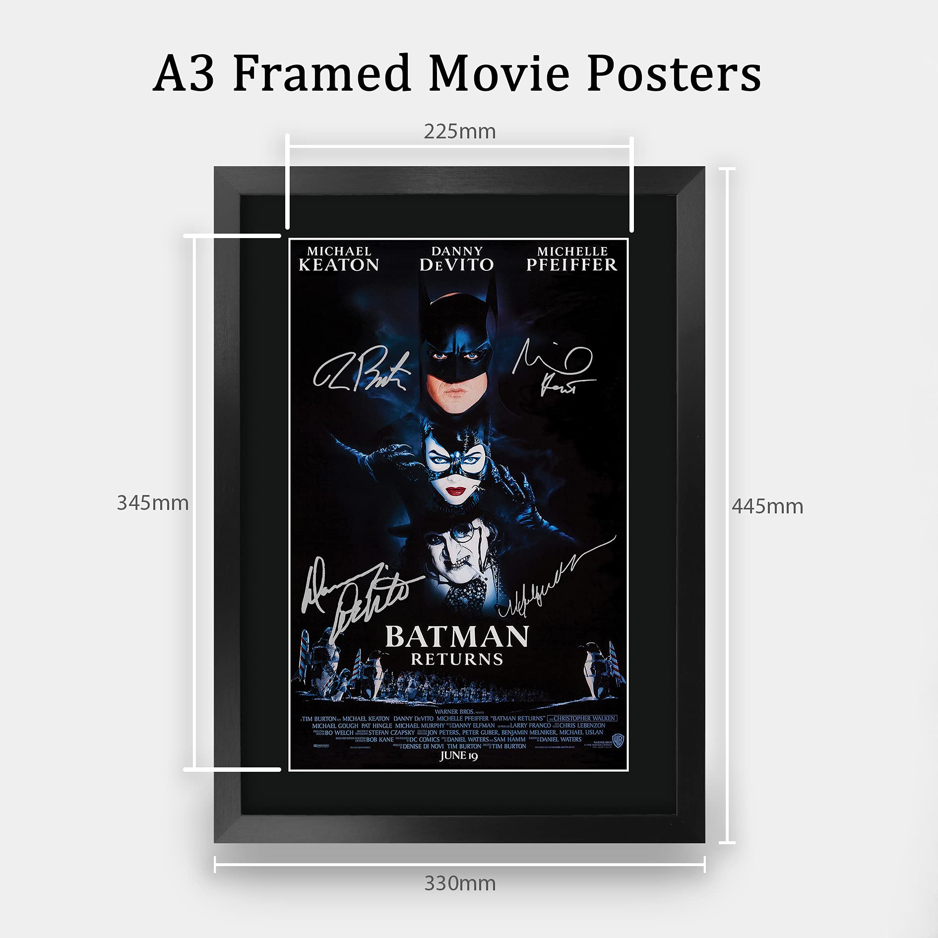HWC Trading A3 FR The Batman Movie Poster Collection The Cast Signed Gift Printed Autograph Film Gifts Print Photo Picture Display